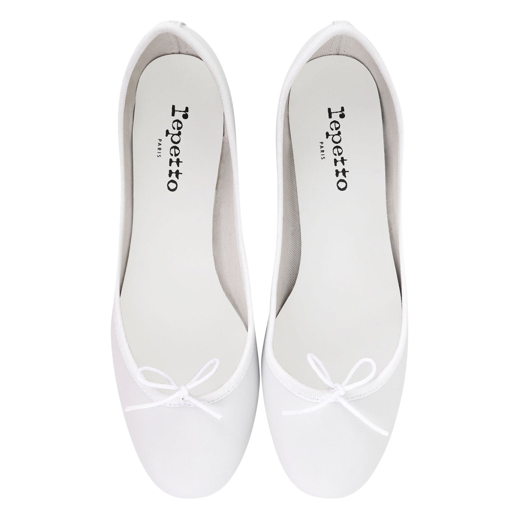 Ballerines à petits talons en cuir camille REPETTO Blanc