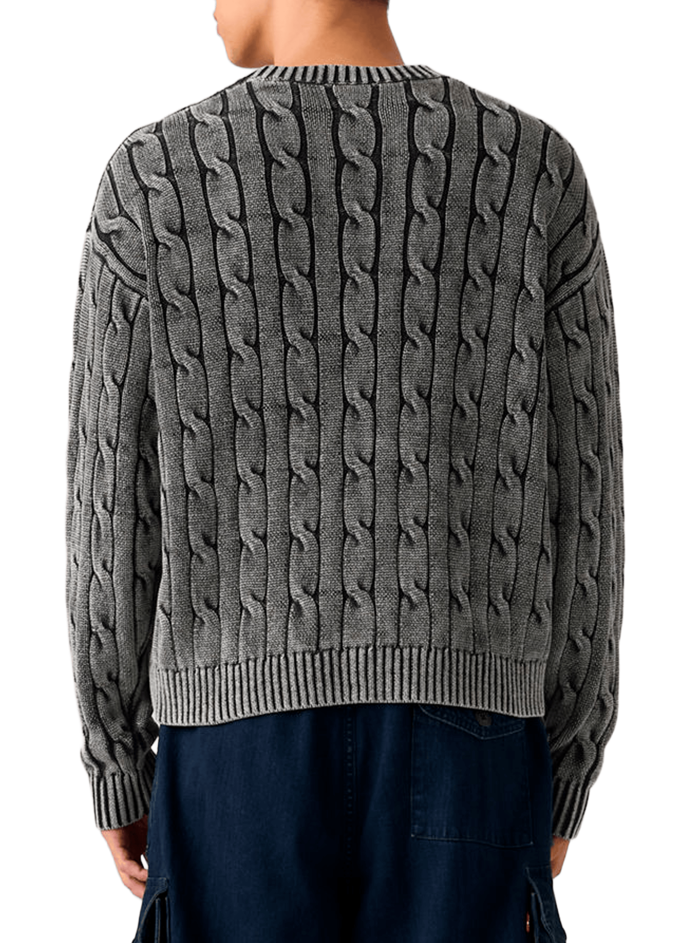 Pull droit torsadé en coton LEVI'S Noir