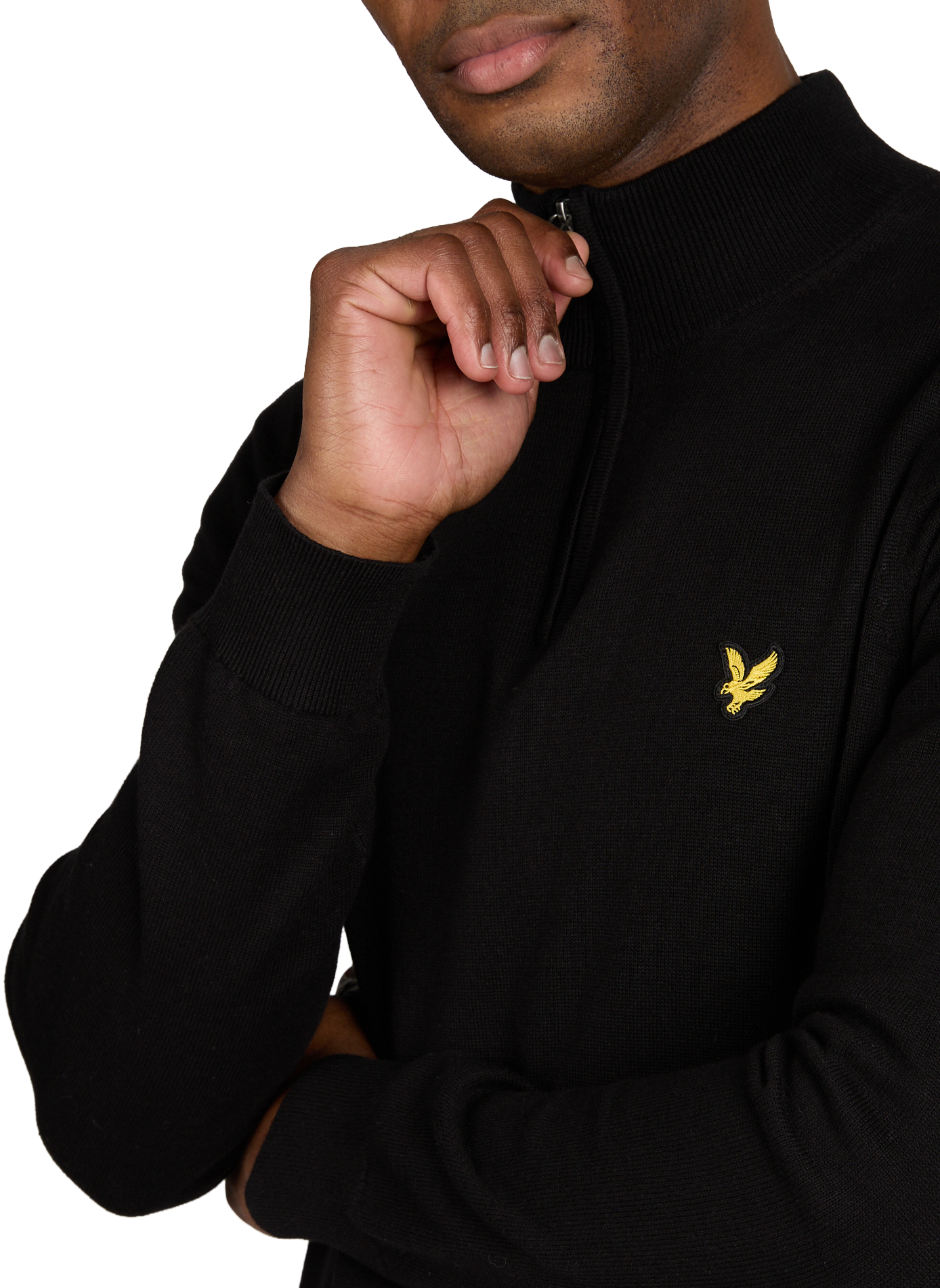 Pull col zippé en coton LYLE & SCOTT Noir