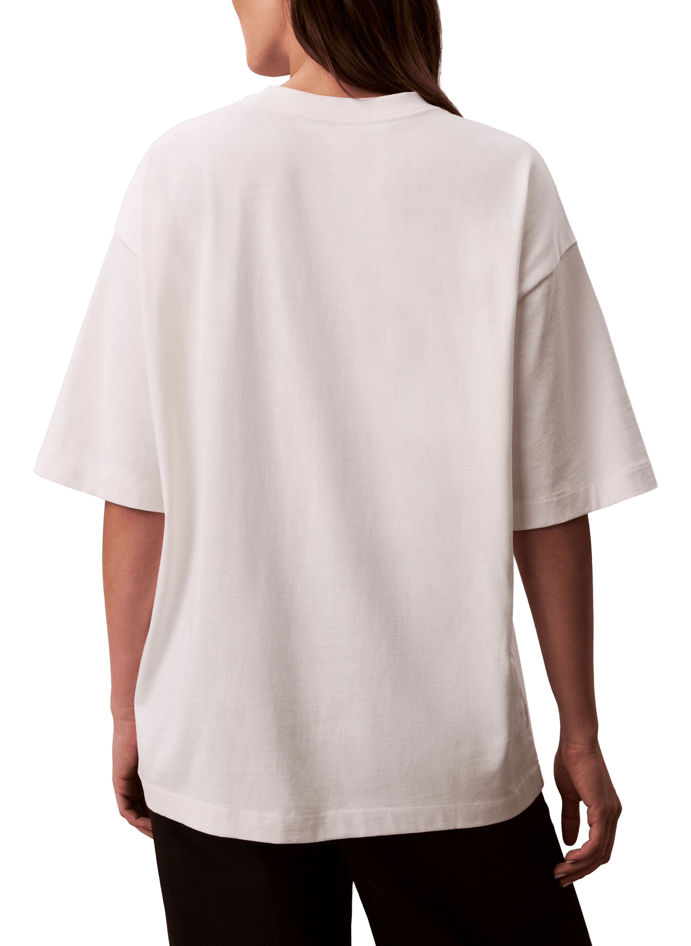 Oversize Printed Cotton T-shirt  CALVIN KLEIN Beige