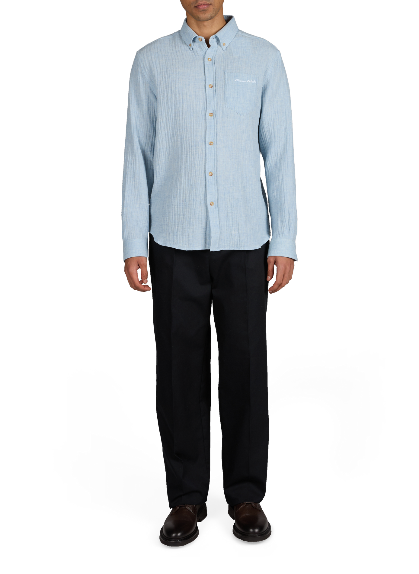 Bonne Graine organic cotton gauze shirt MAISON LABICHE Blue