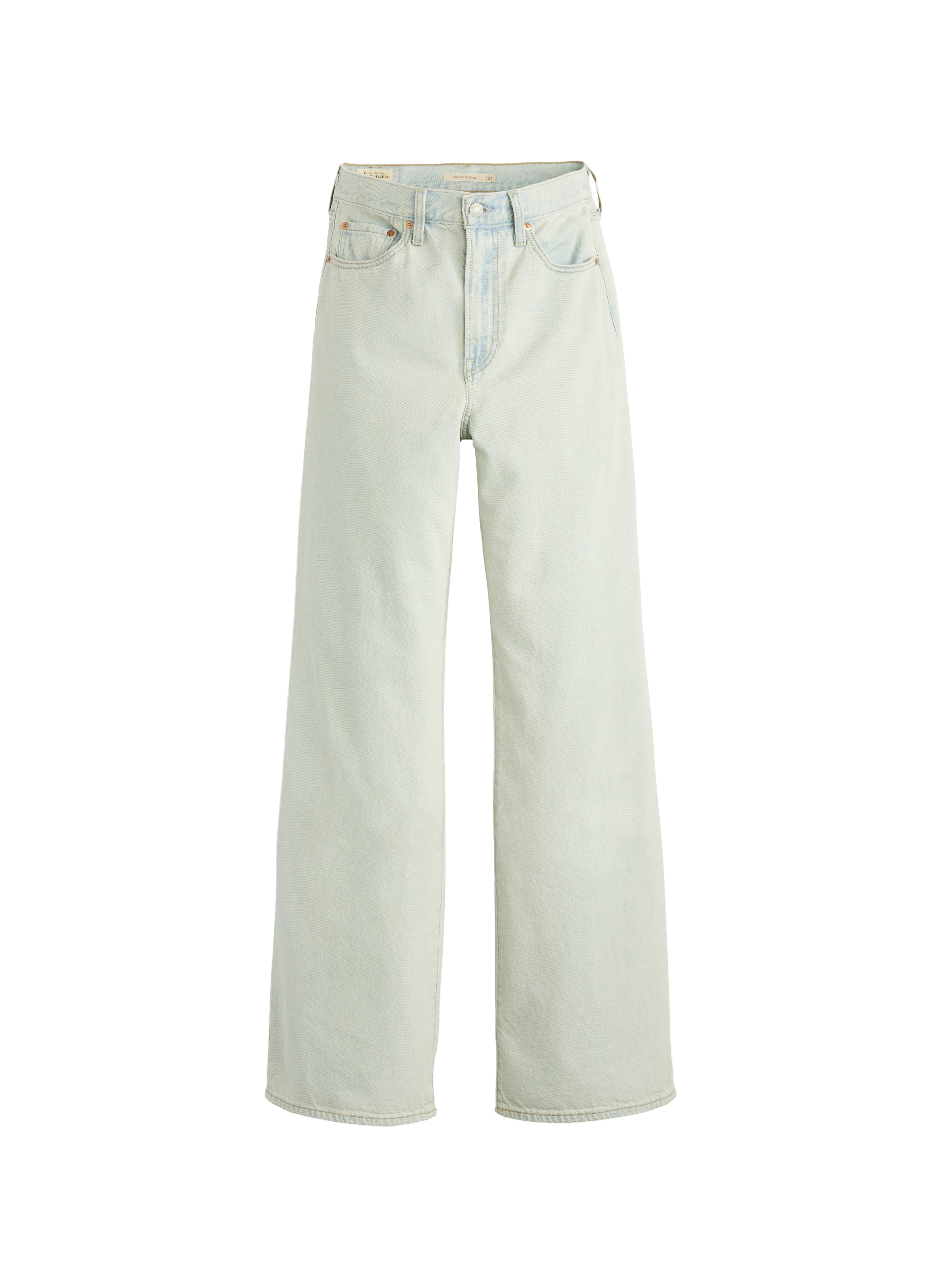 Jean Ribcage Wide Leg en coton LEVI'S Gris