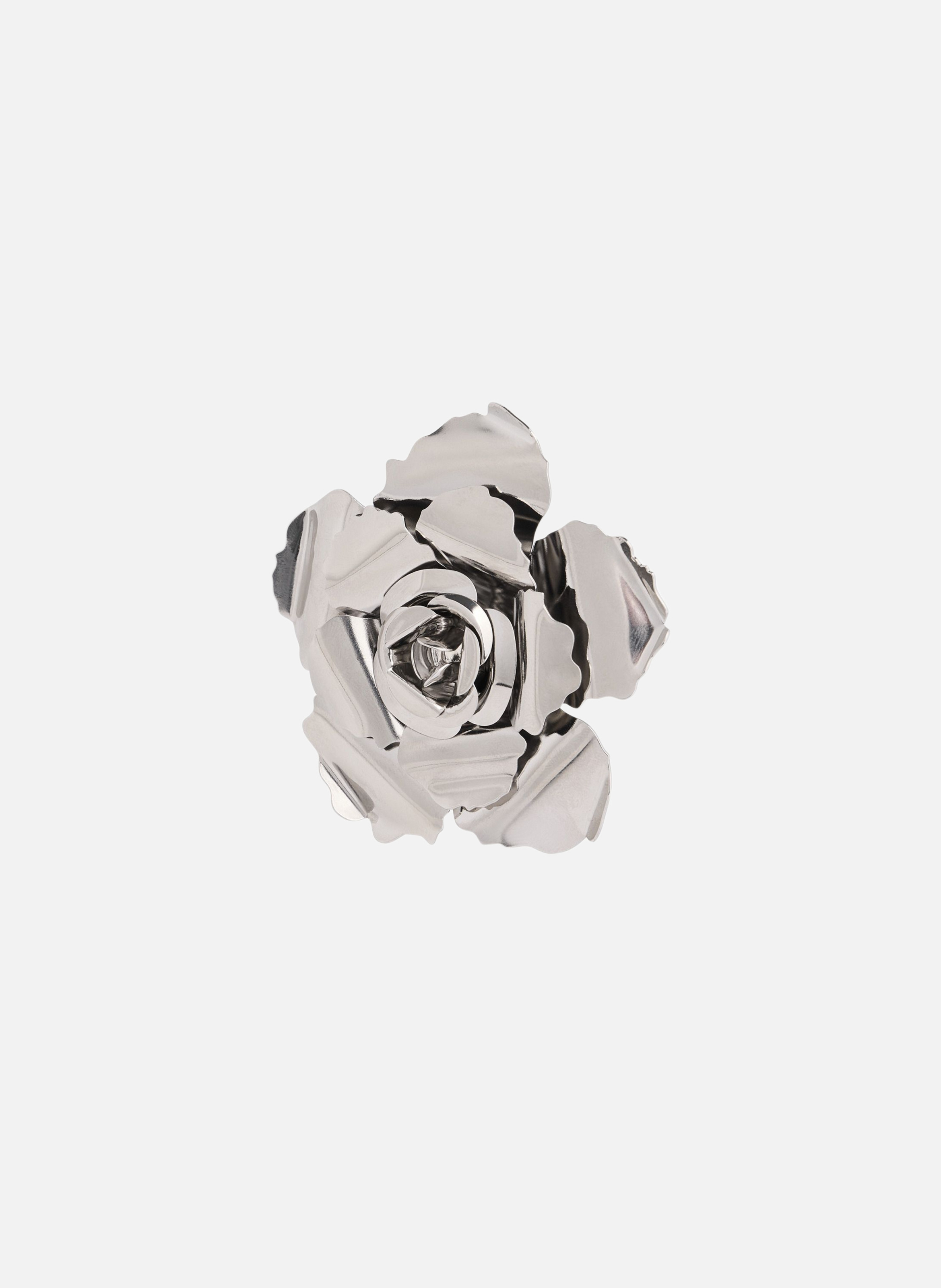 Barrette fleur en métal RABANNE Argent