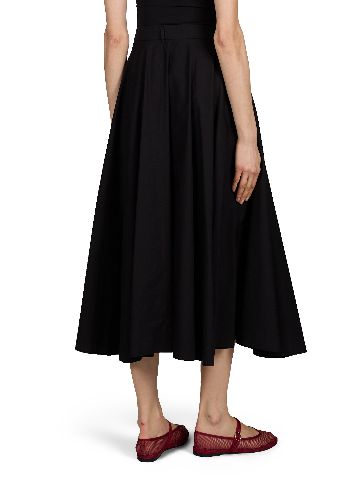 Jupe évasée Bertille en coton OFFICINE GENERALE Noir