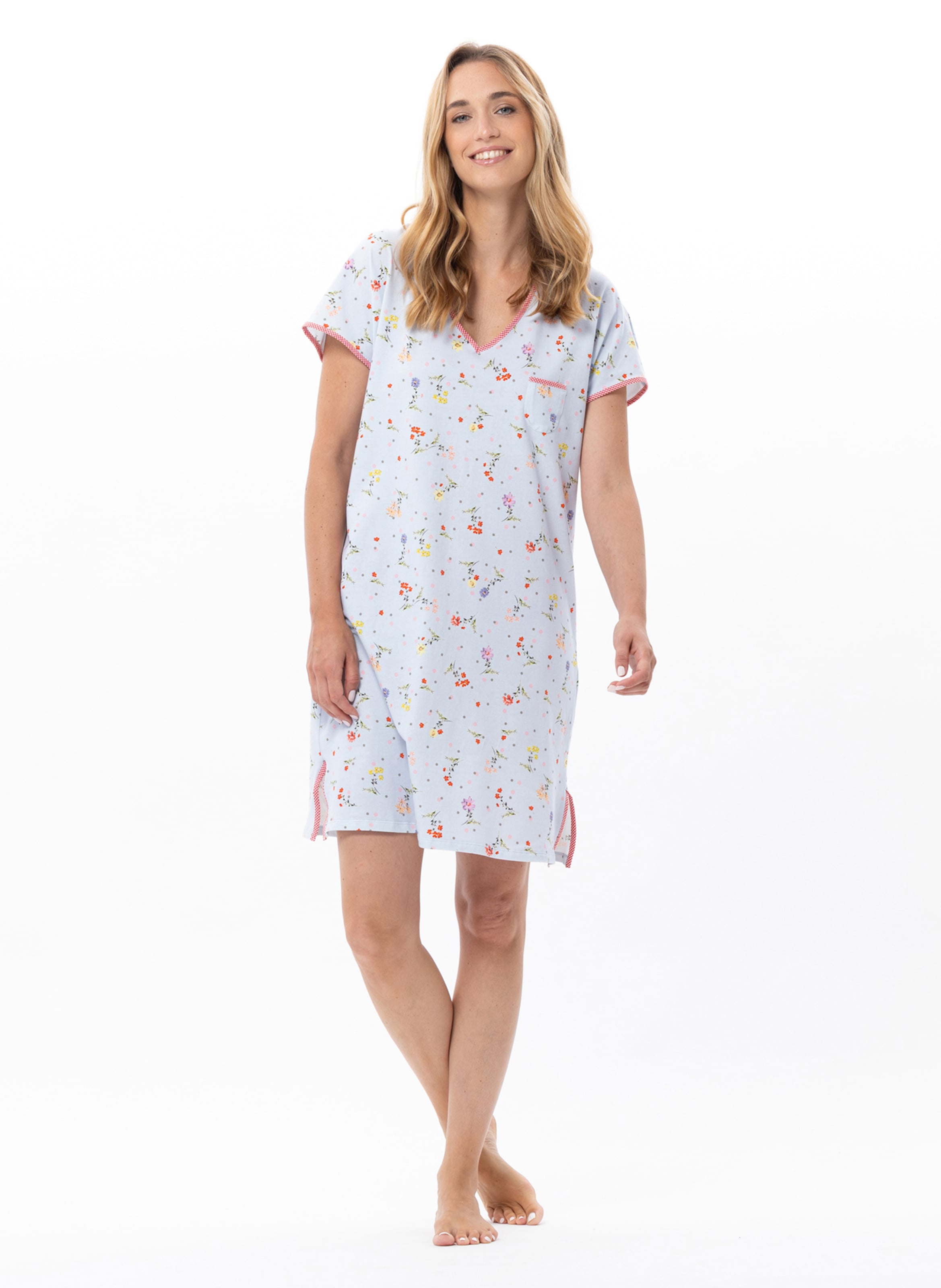Chemise de nuit en coton daisy 201 LE CHAT Multicolore