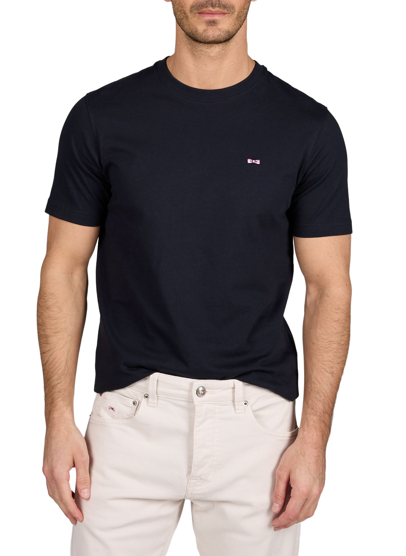 T-shirt broderie logo à col rond EDEN PARK Bleu