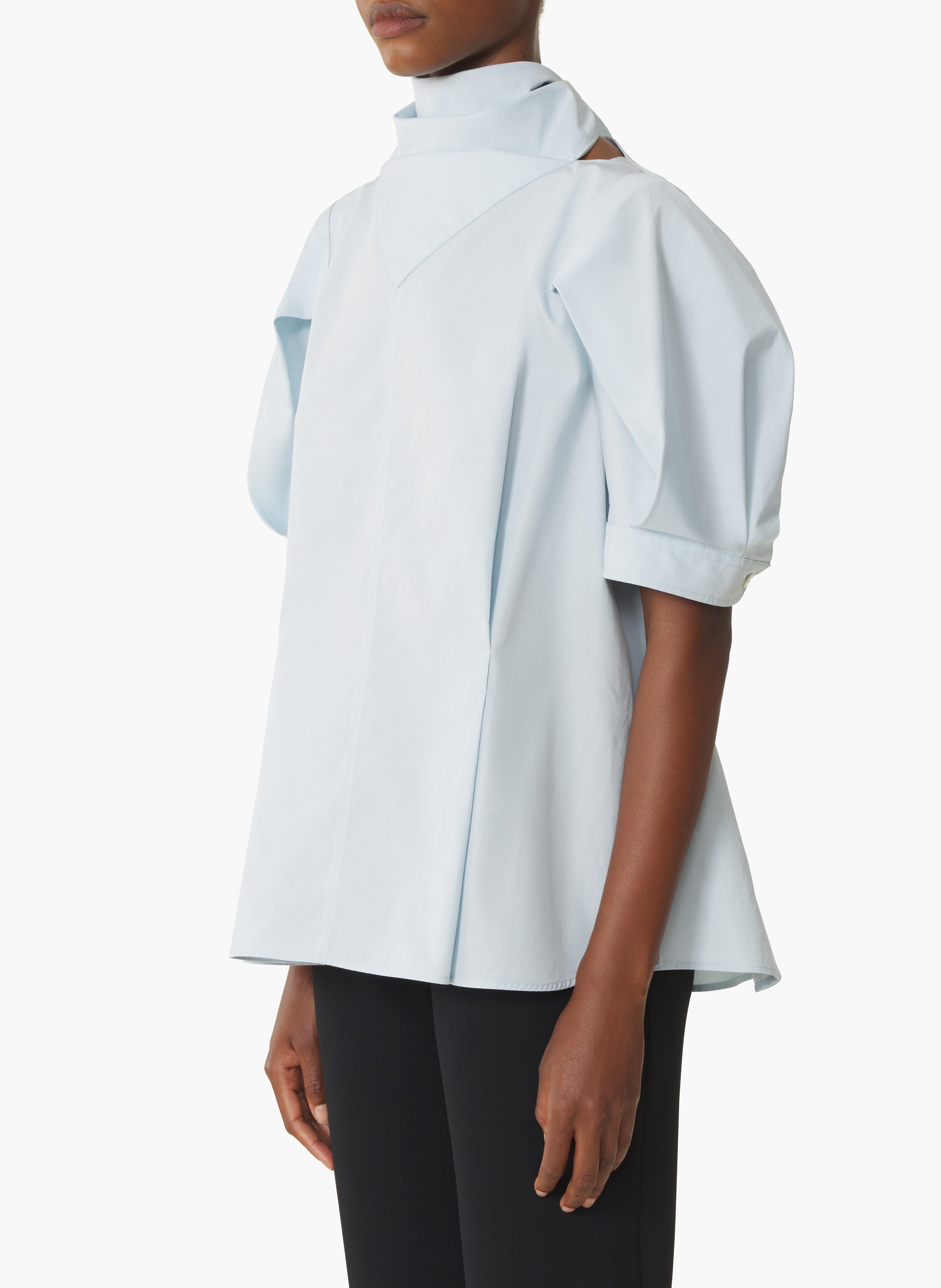 Haut à foulard en popeline de coton LANVIN Bleu