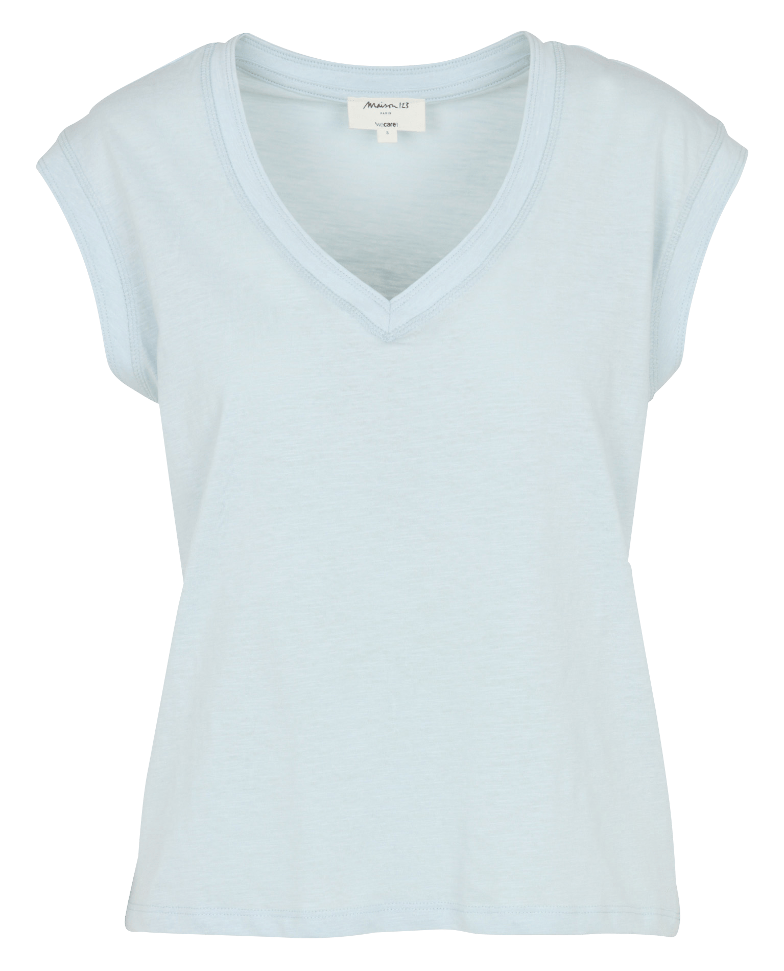 Tee-shirt col v en coton delya  Pure bleached
