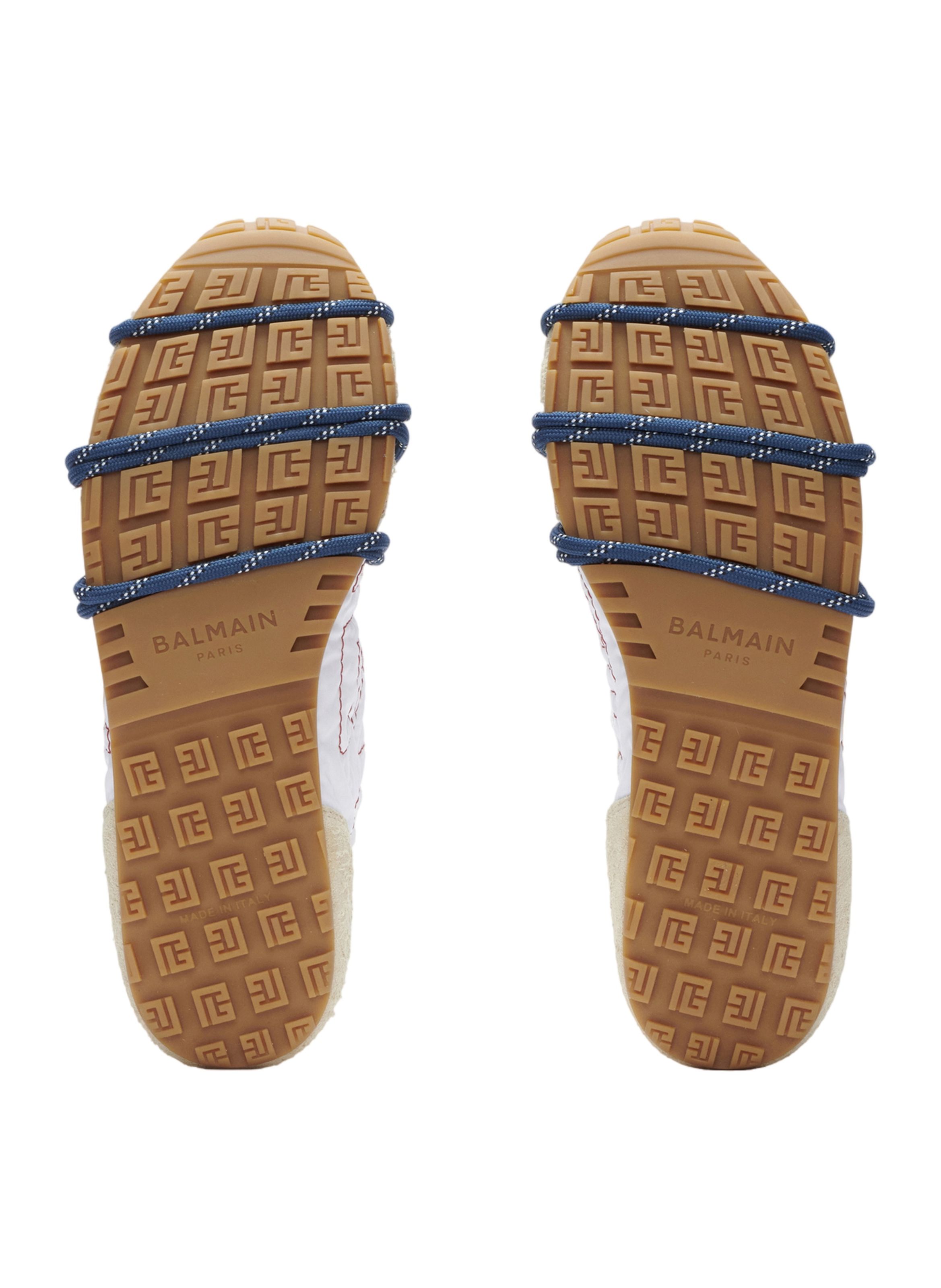 Basket racer 45 en nylon et cuir suédé BALMAIN Beige