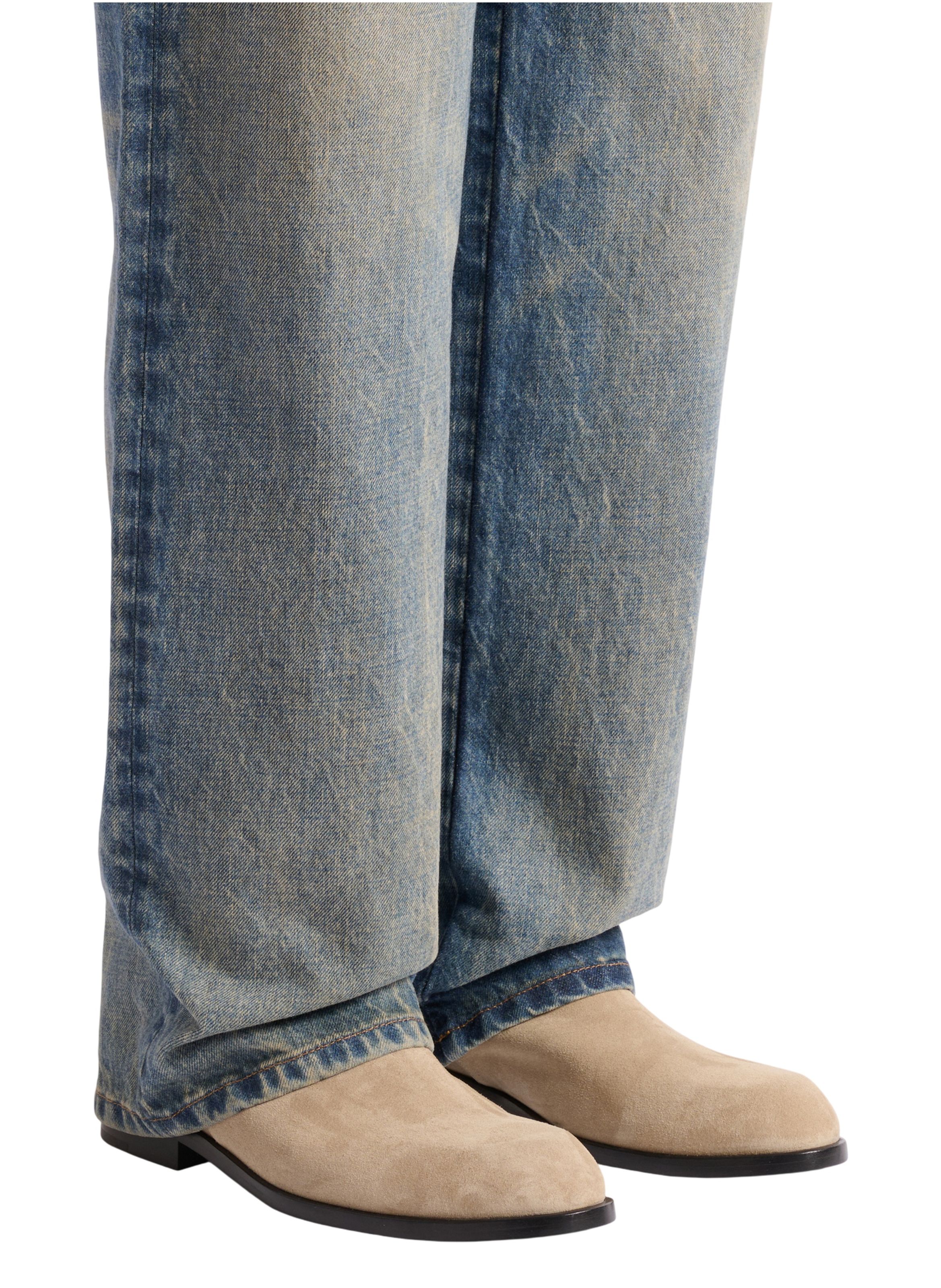 Boots chelsea anthem en cuir suédé BALMAIN Beige