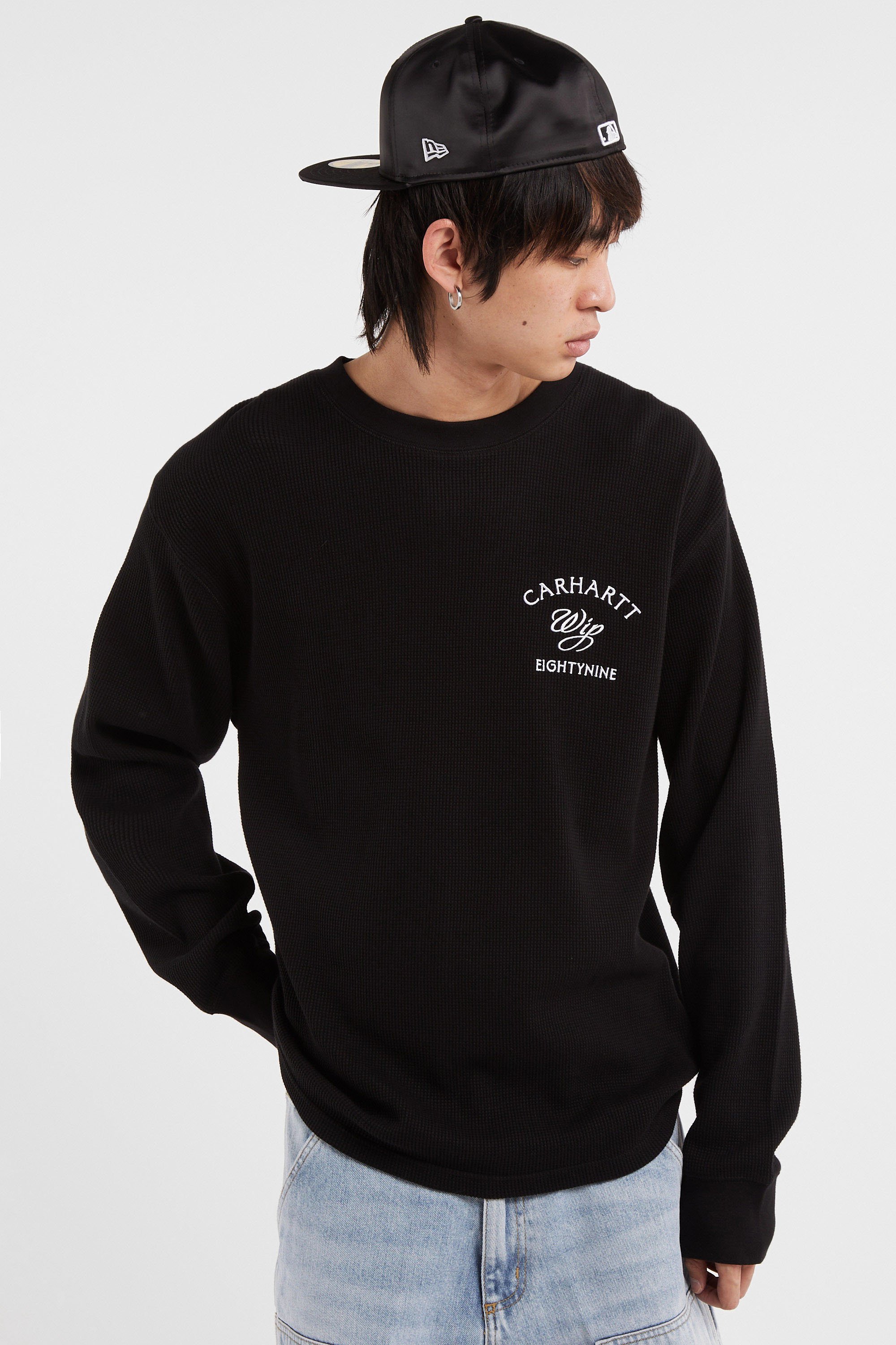 T-shirt l/s eightynine waffle t-shirt CARHARTT WIP Noir