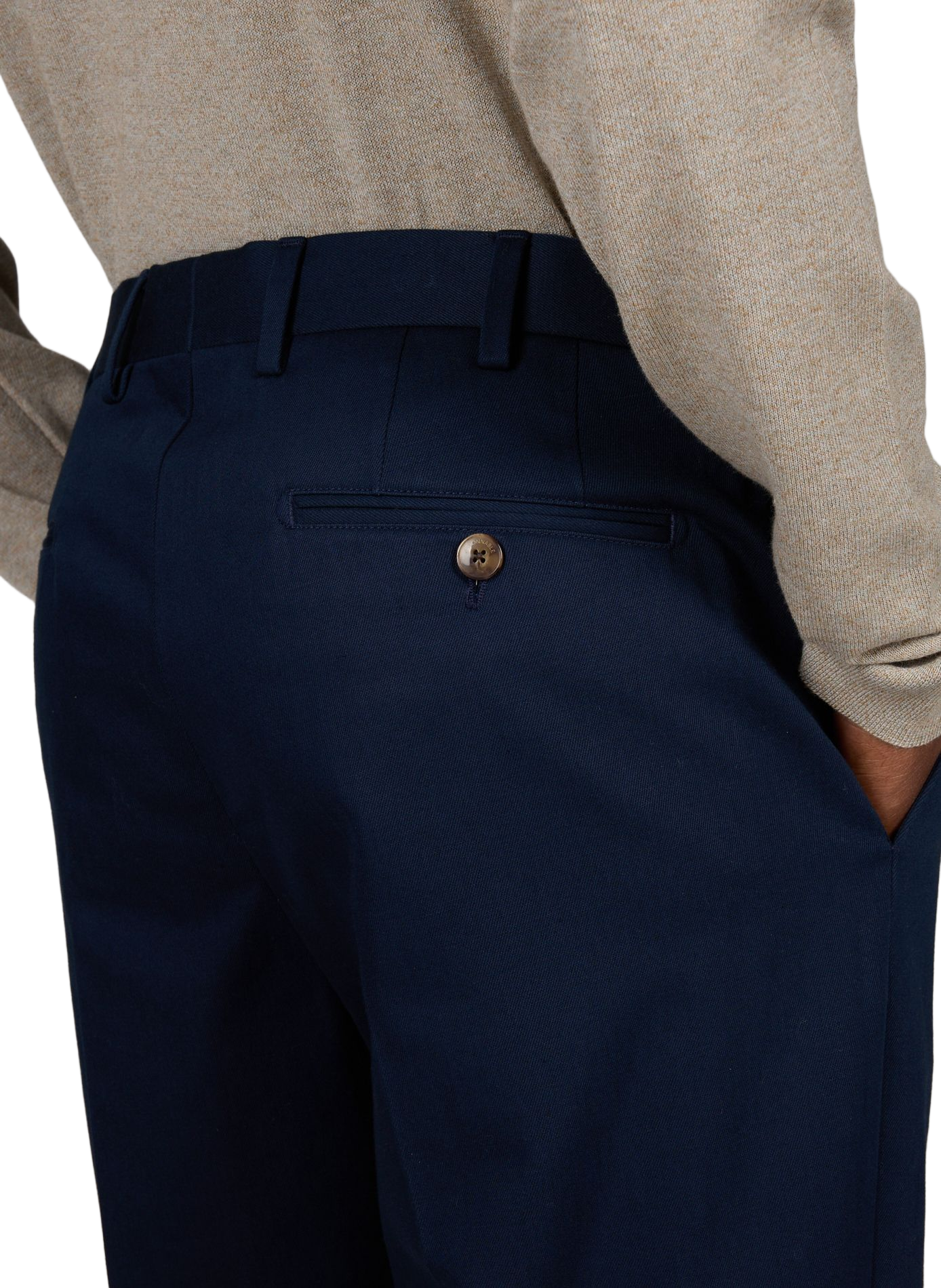 Straight cotton and linen trousers FACONNABLE Blue