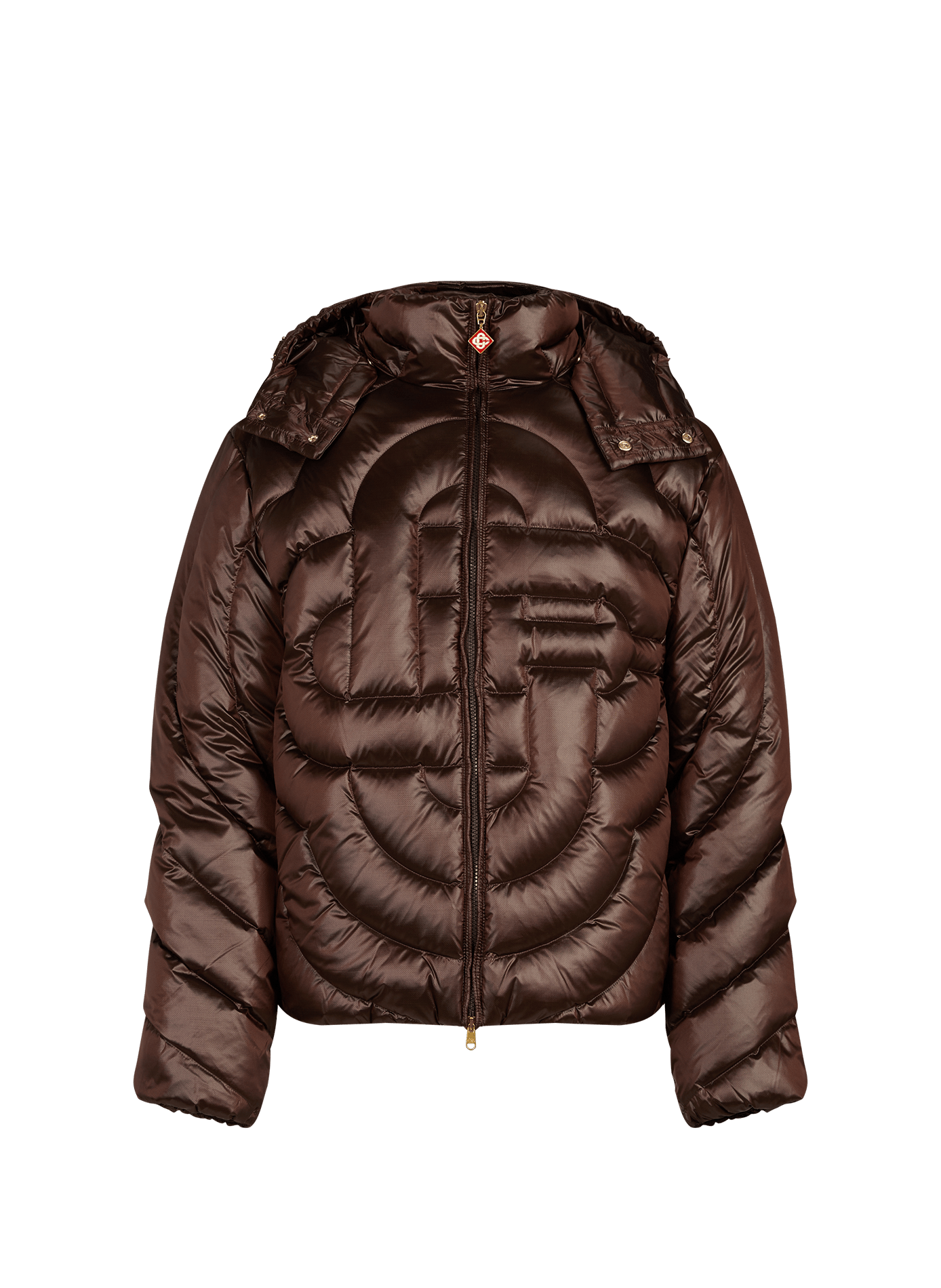 Gerade gesteppte Daunenjacke mit Kapuze CASABLANCA PARIS Braun