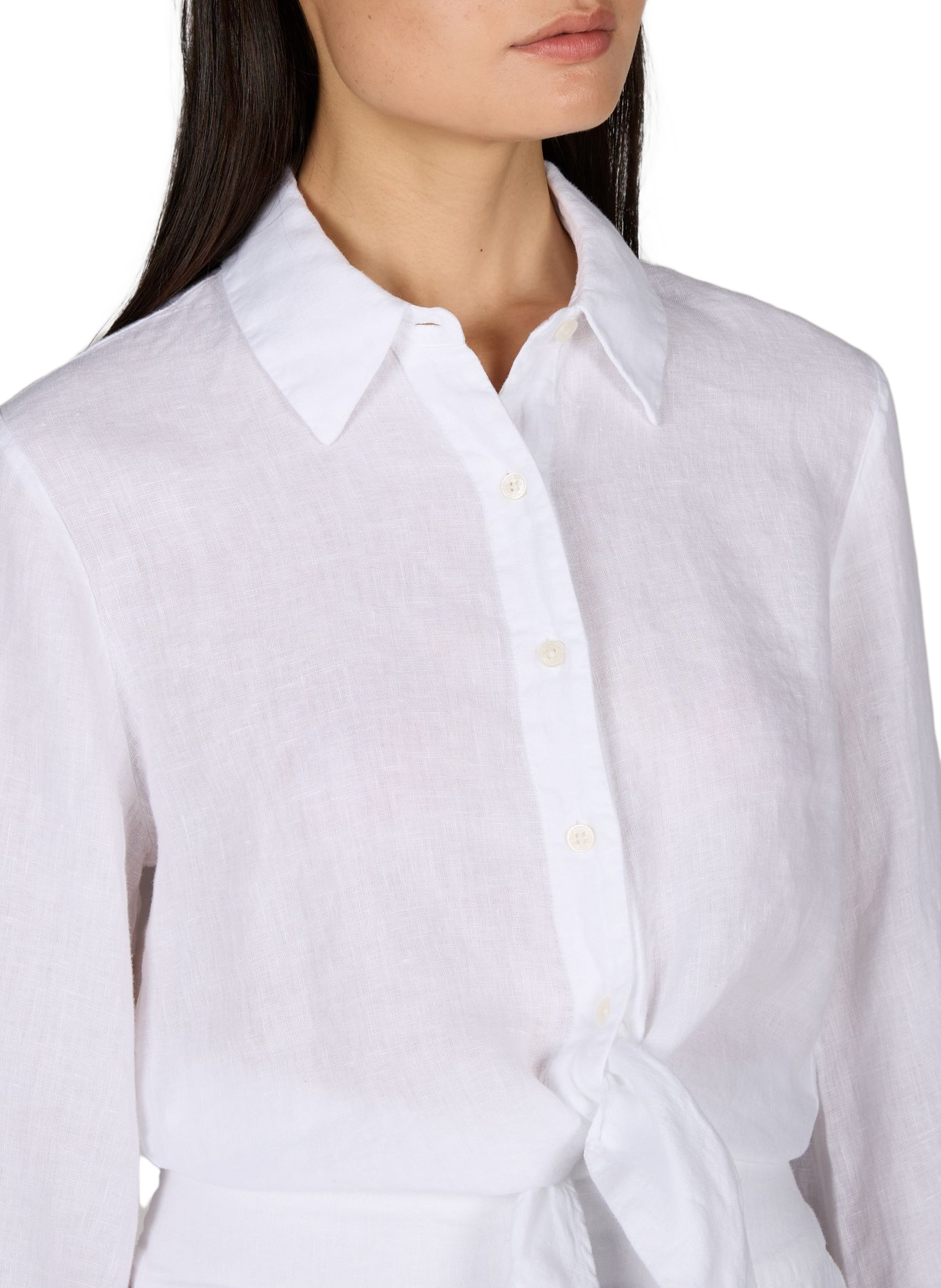 Korte linnen blouse van Mrs Mika MR MOOD Wit