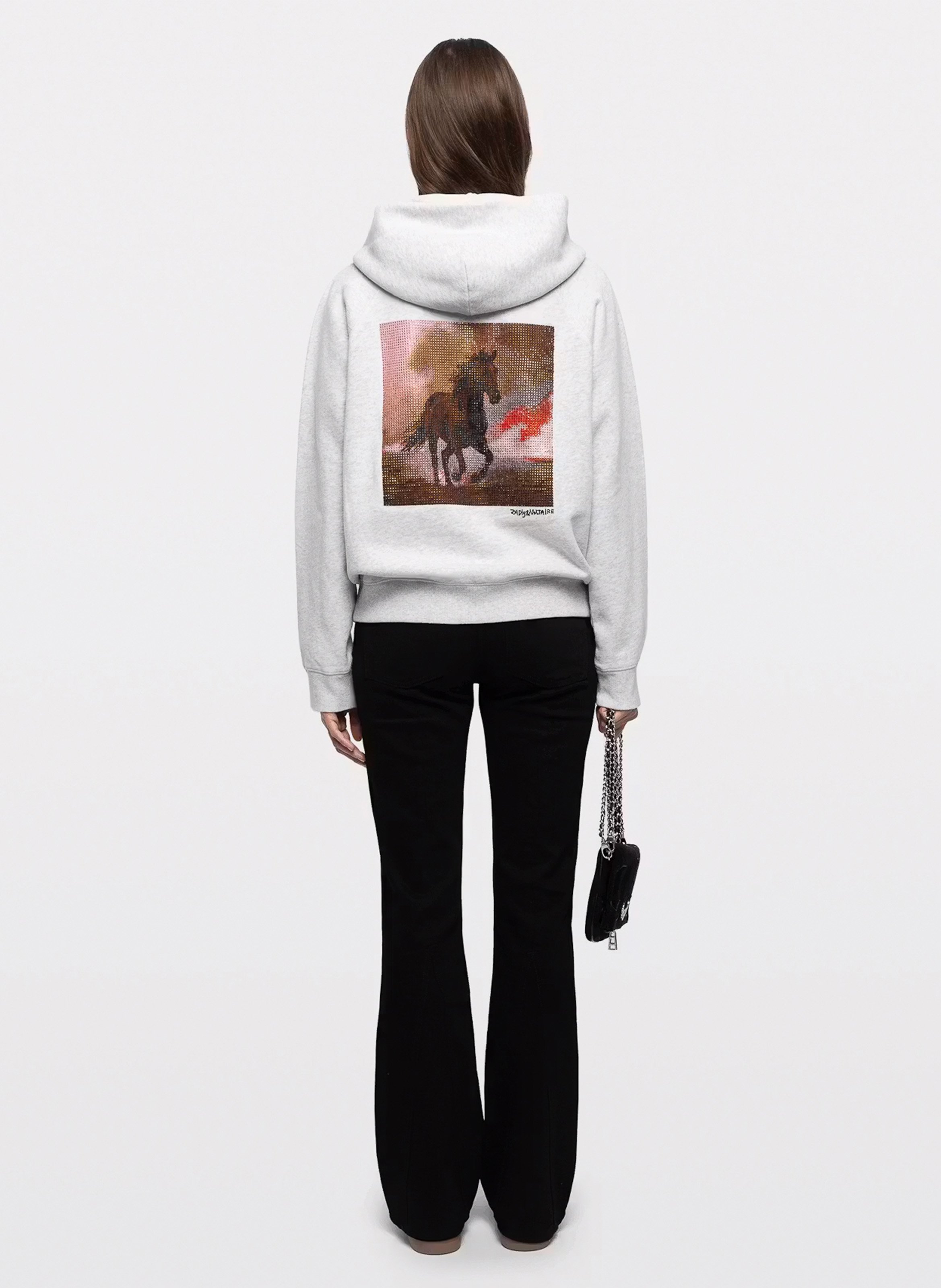Sweat oversize à capuche en coton georgy ZADIG&VOLTAIRE Gris