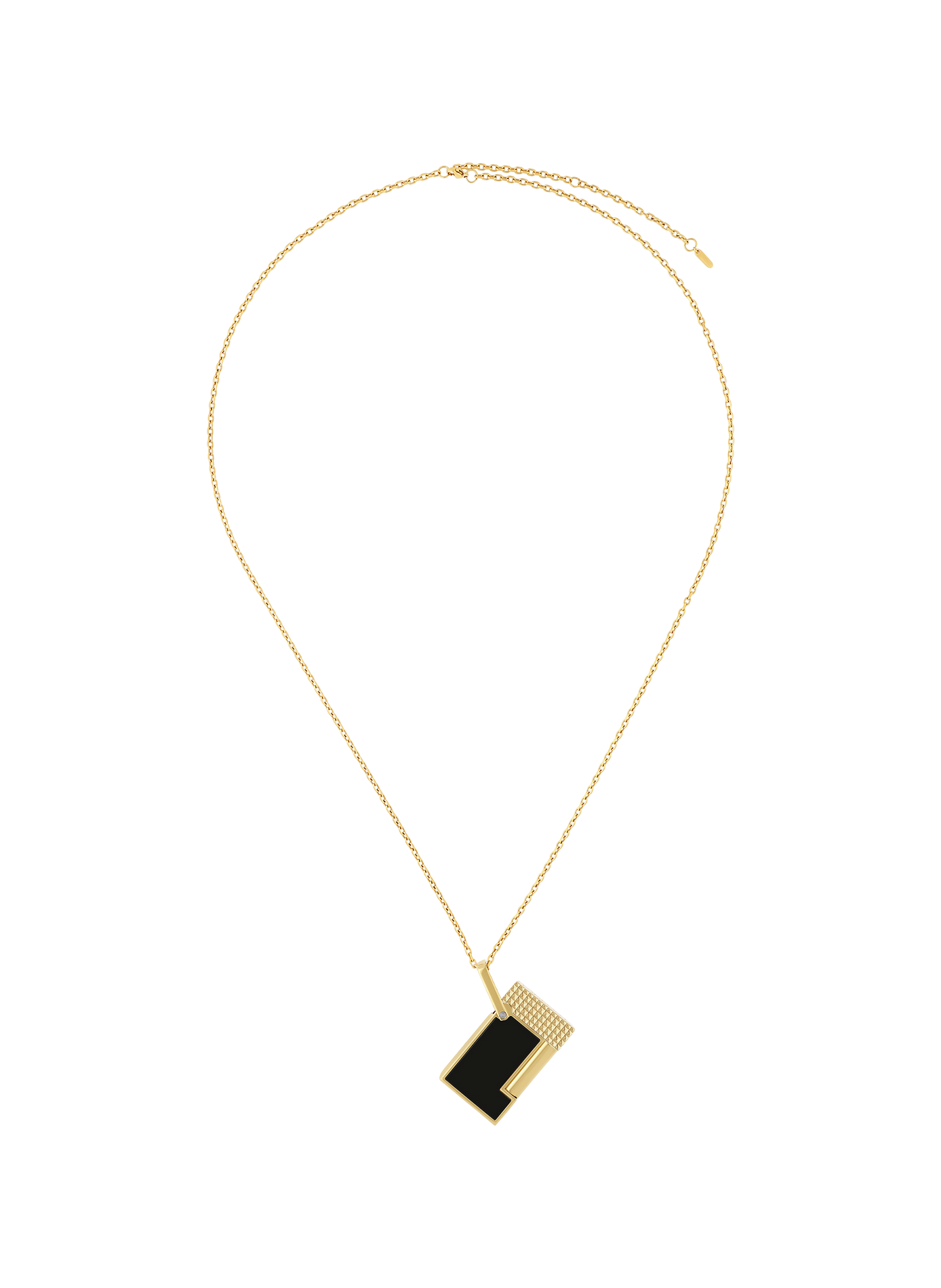 Halskette mit lackiertem Feuerzeug S.T. DUPONT Golden