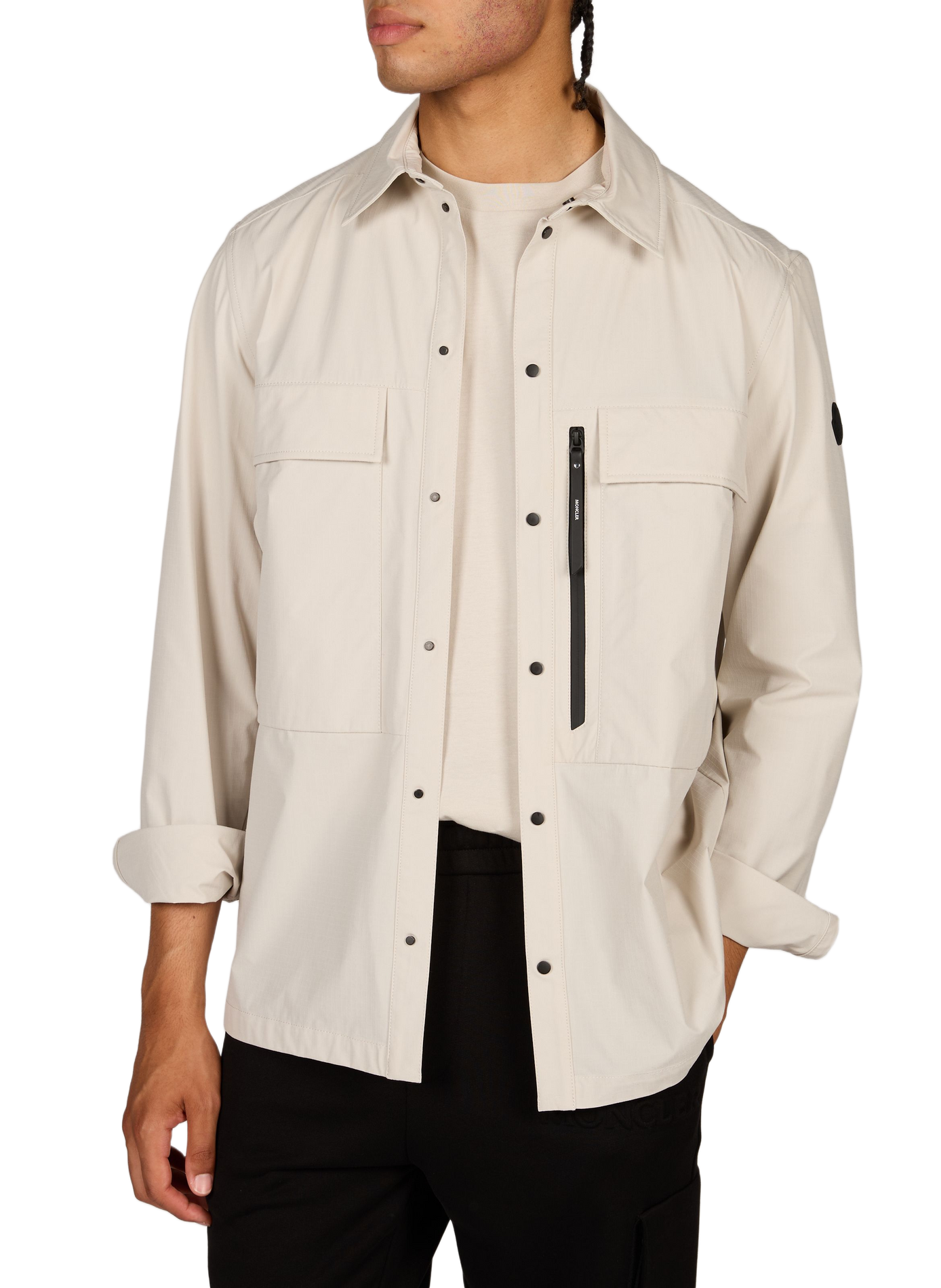Straight shirt with zippers MONCLER Beige