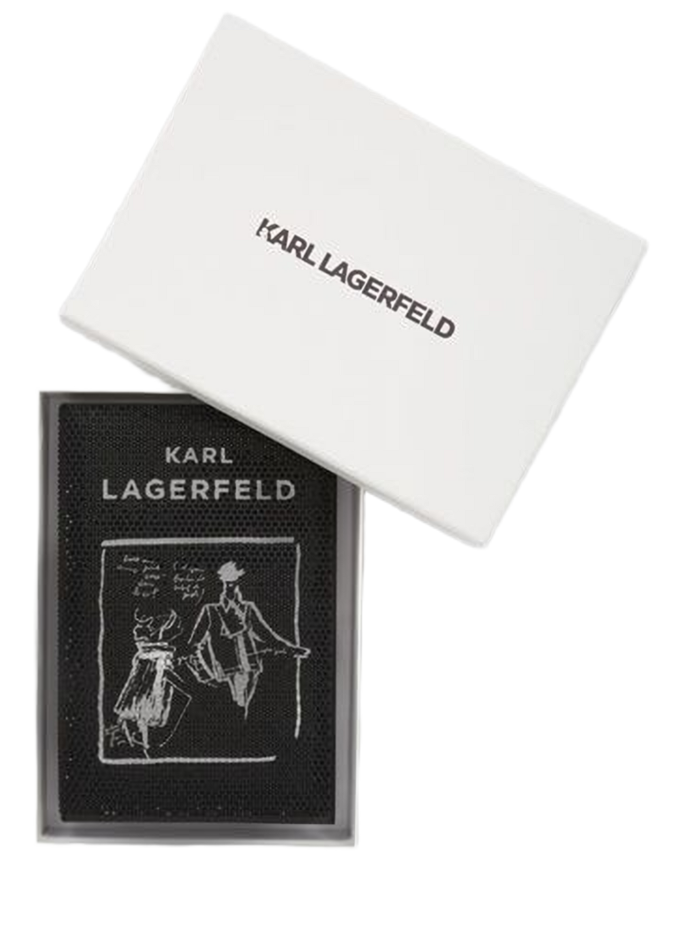 Leather clutch bag K/SOIREE BOOK MINAUDIERE KARL LAGERFELD Black