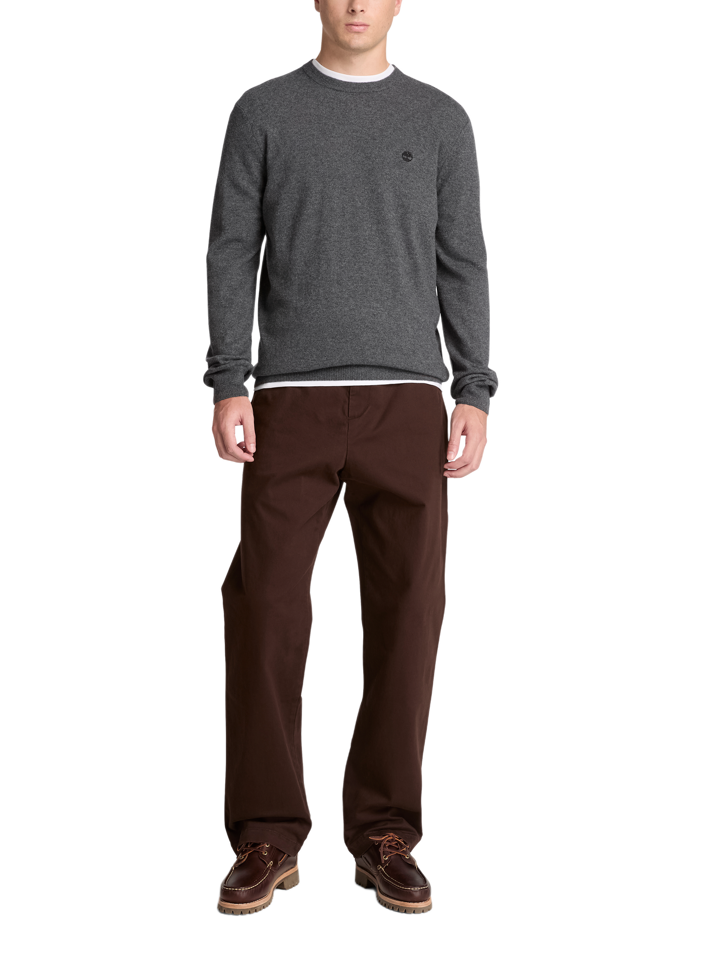 Straight wool blend sweater TIMBERLAND Grey