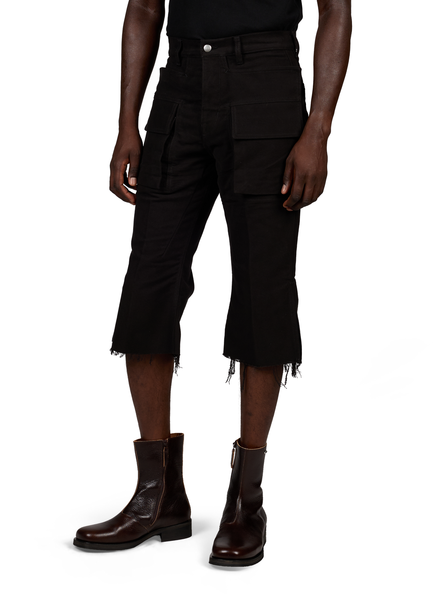 Capri cargo Bolan in cotton denim RICK OWENS Black