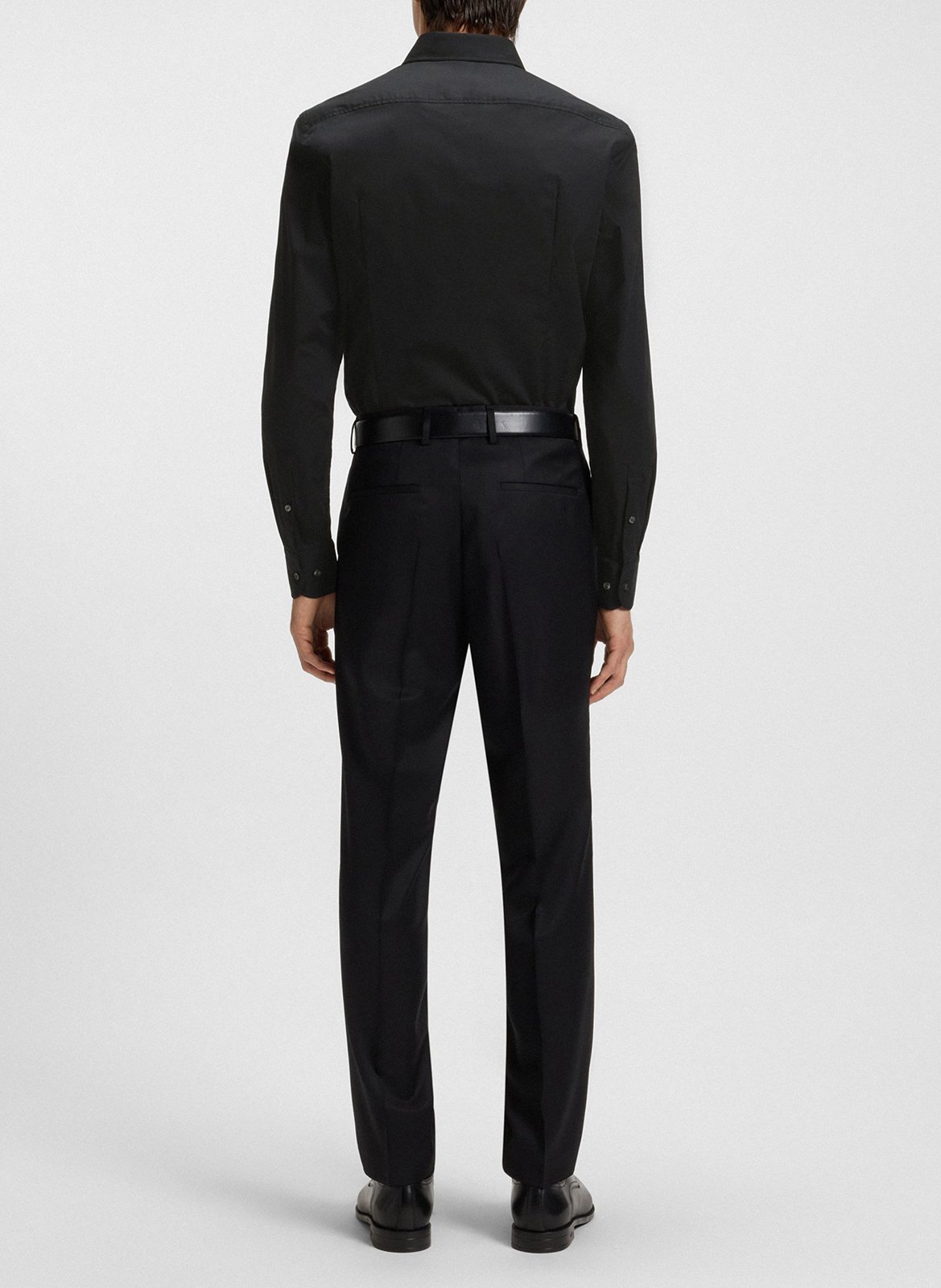 Chemise slim fit en coton mélangé BOSS Noir