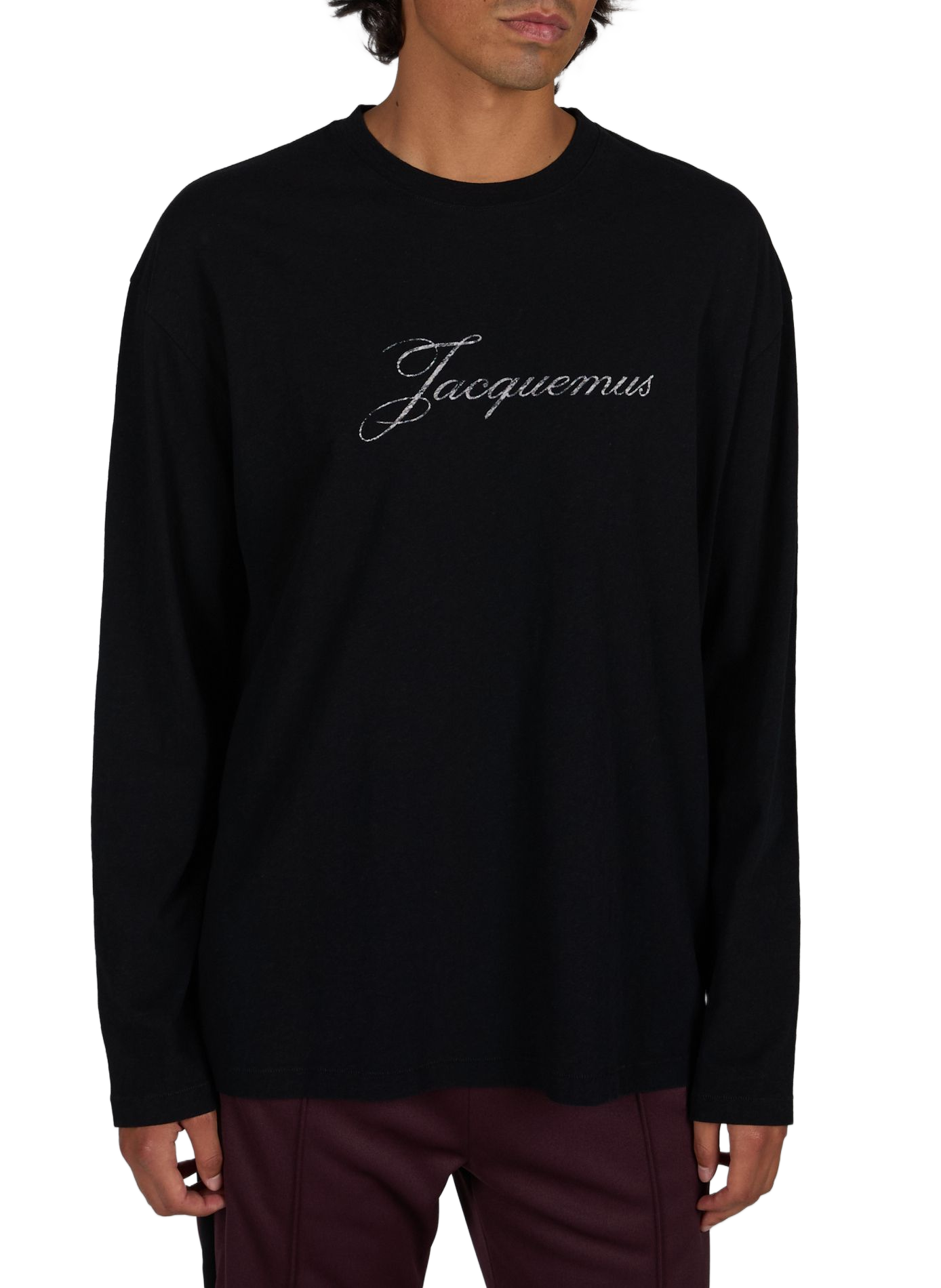 Gerader T-Shirt aus Baumwollmischung JACQUEMUS Schwarz