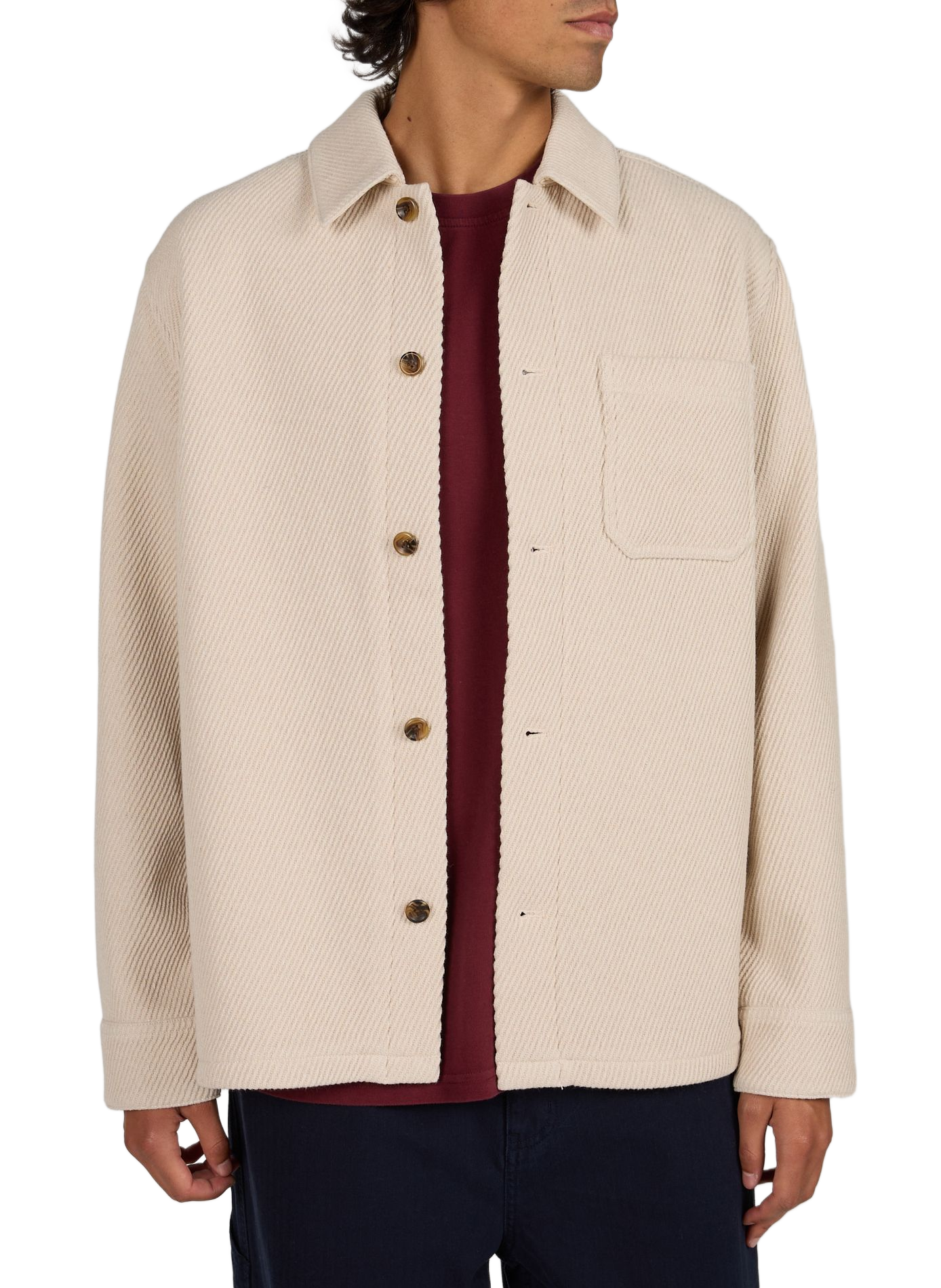 Straight buttoned striped jacket LES DEUX Beige