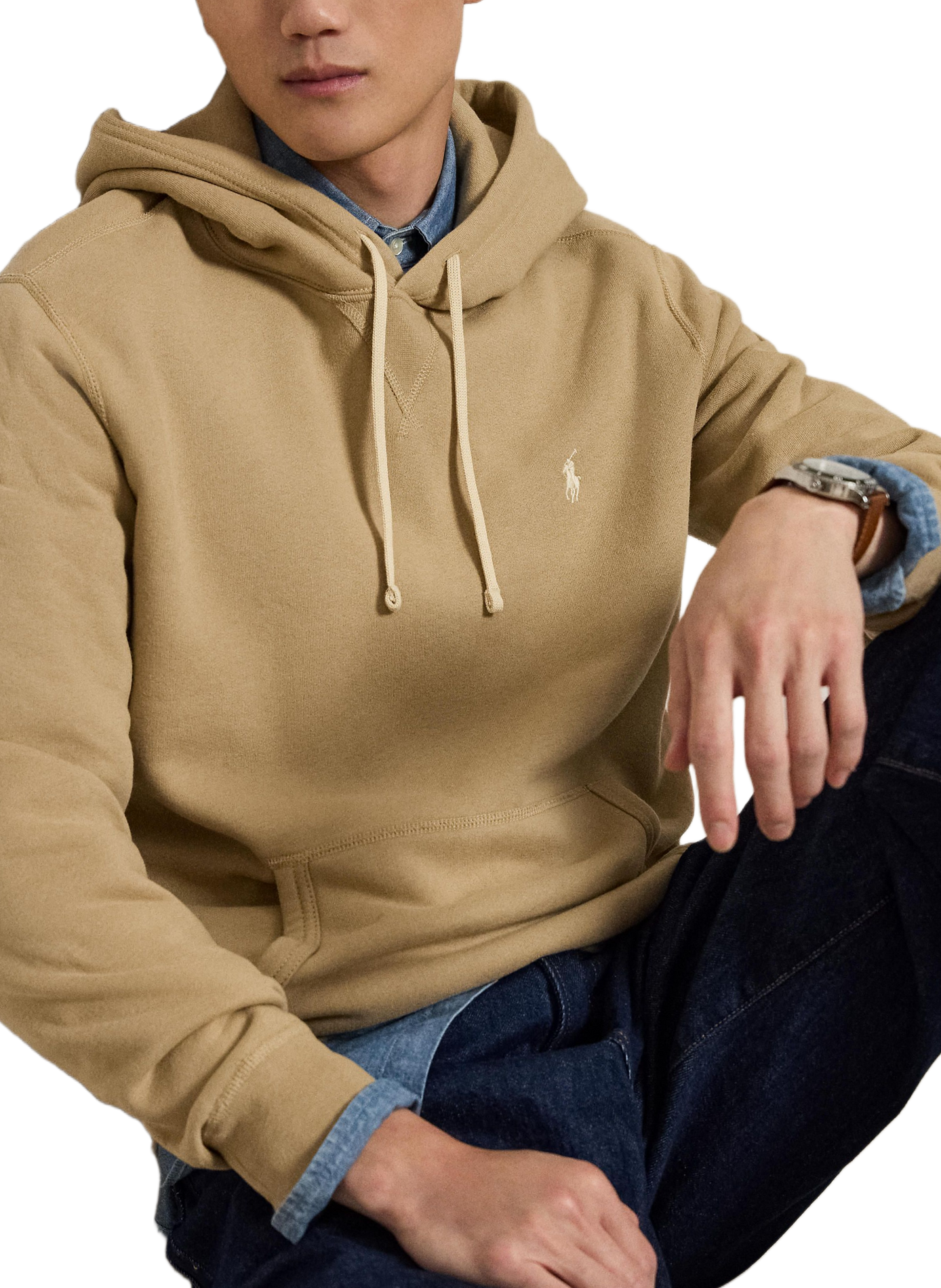 Baumwollkapuzenpullover | Khaki POLO RALPH LAUREN Herren