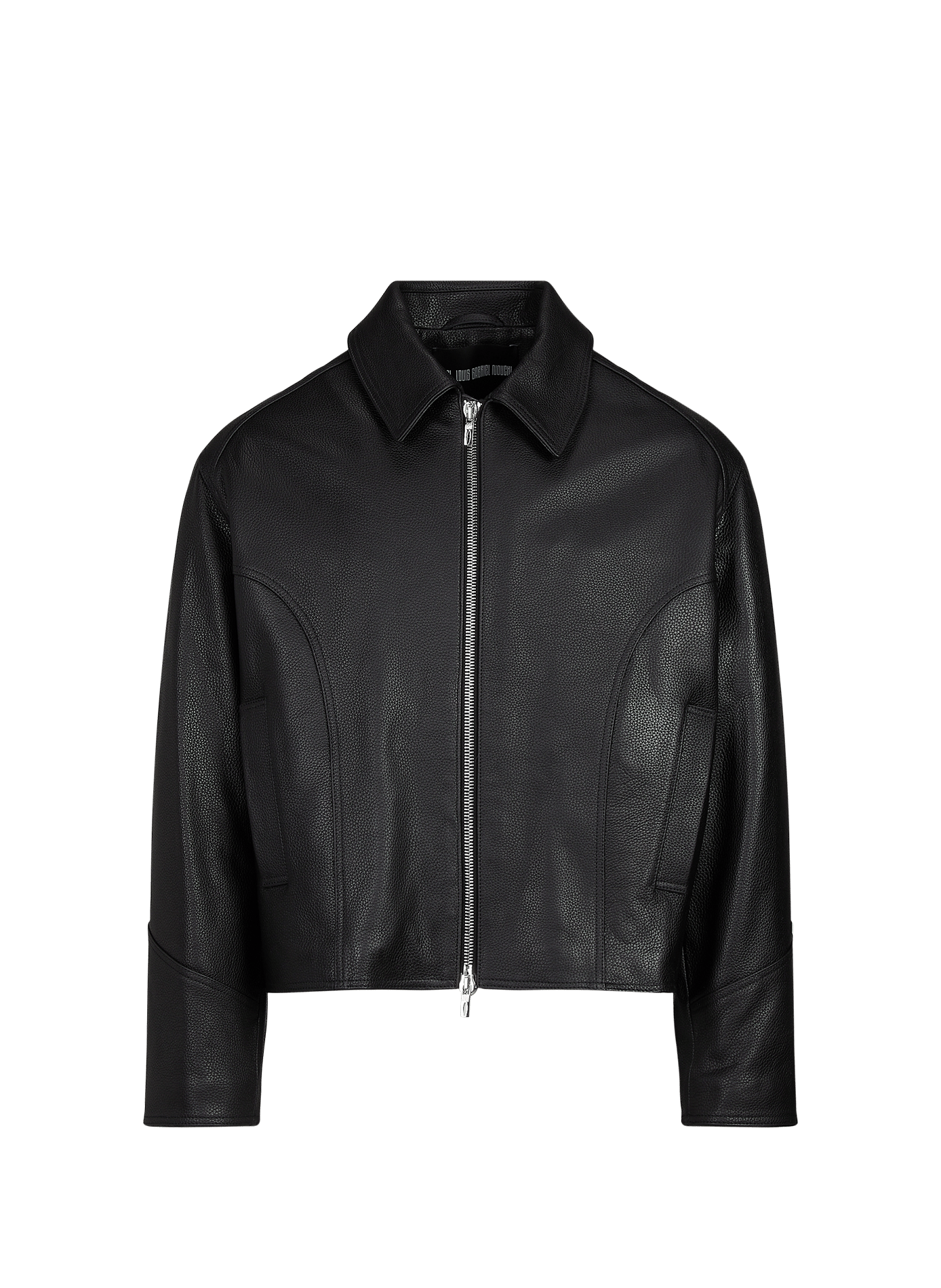 Padded grained leather jacket LOUIS GABRIEL NOUCHI Black