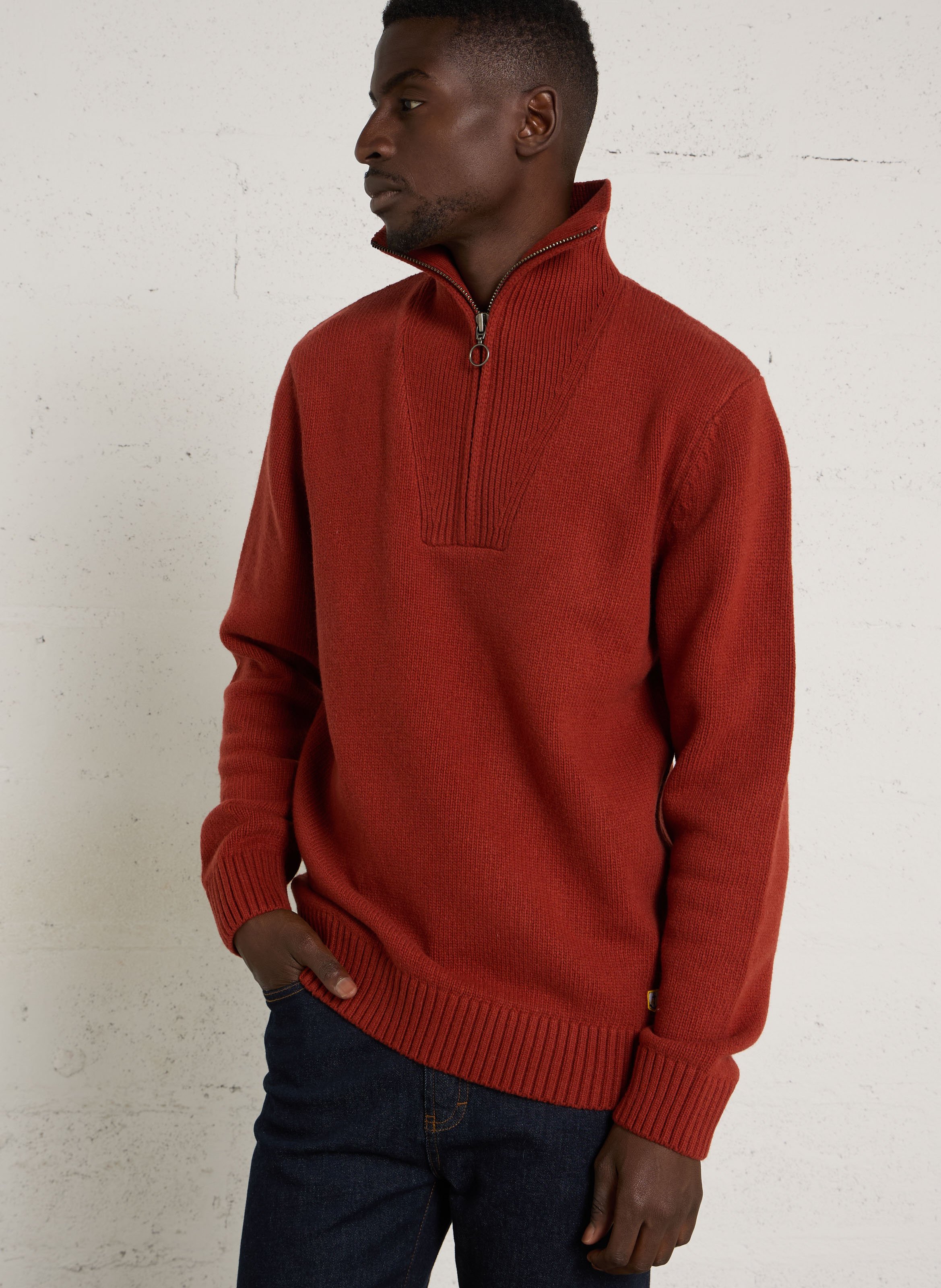 Gebreide coltrui van gemengde wol ARMOR-LUX Rood