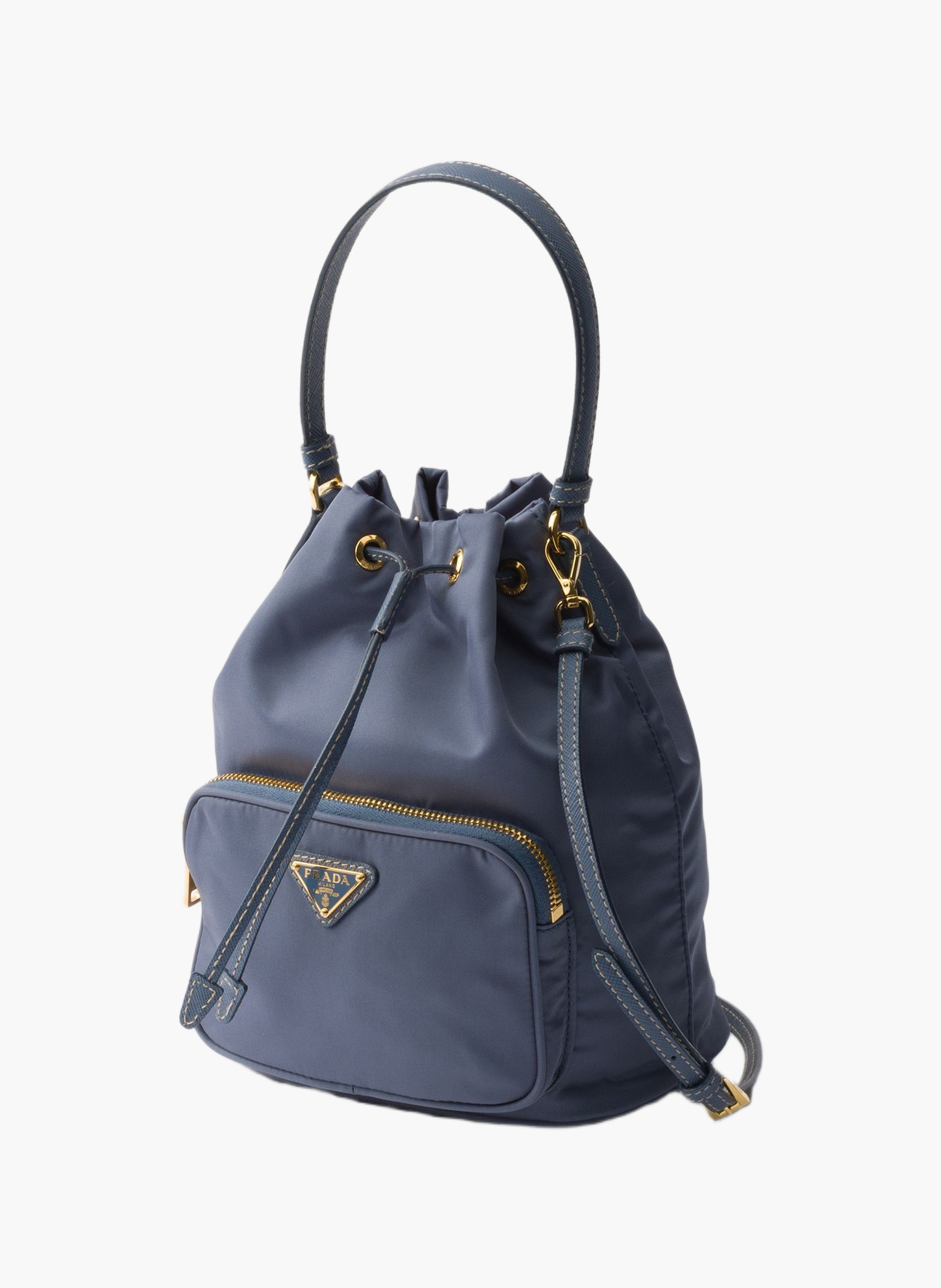 Sac seau prada duet en re-nylon PRADA Bleu