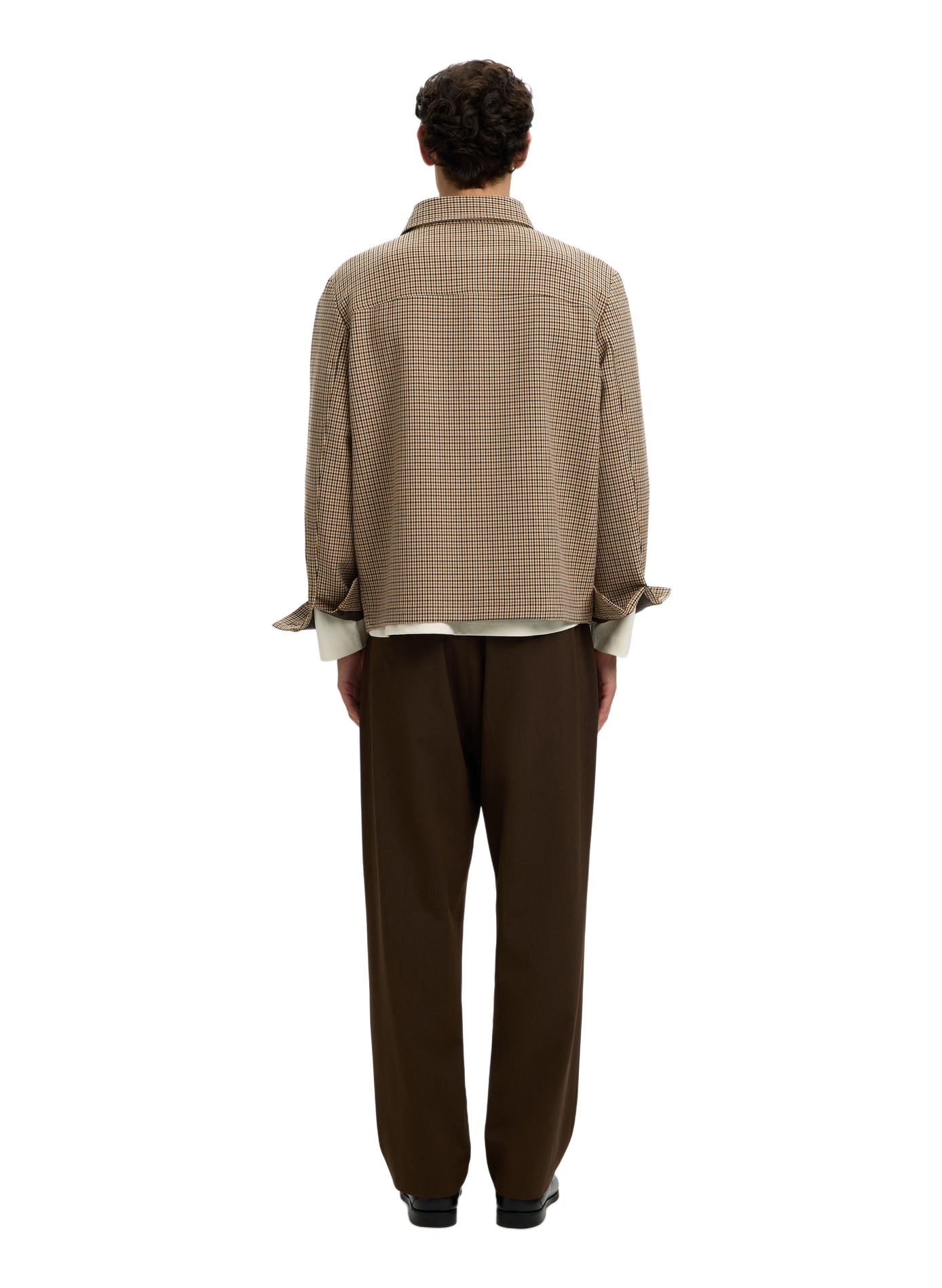 Gerade geschnittene, gemusterte Jacke mit Knöpfen SELECTED Beige