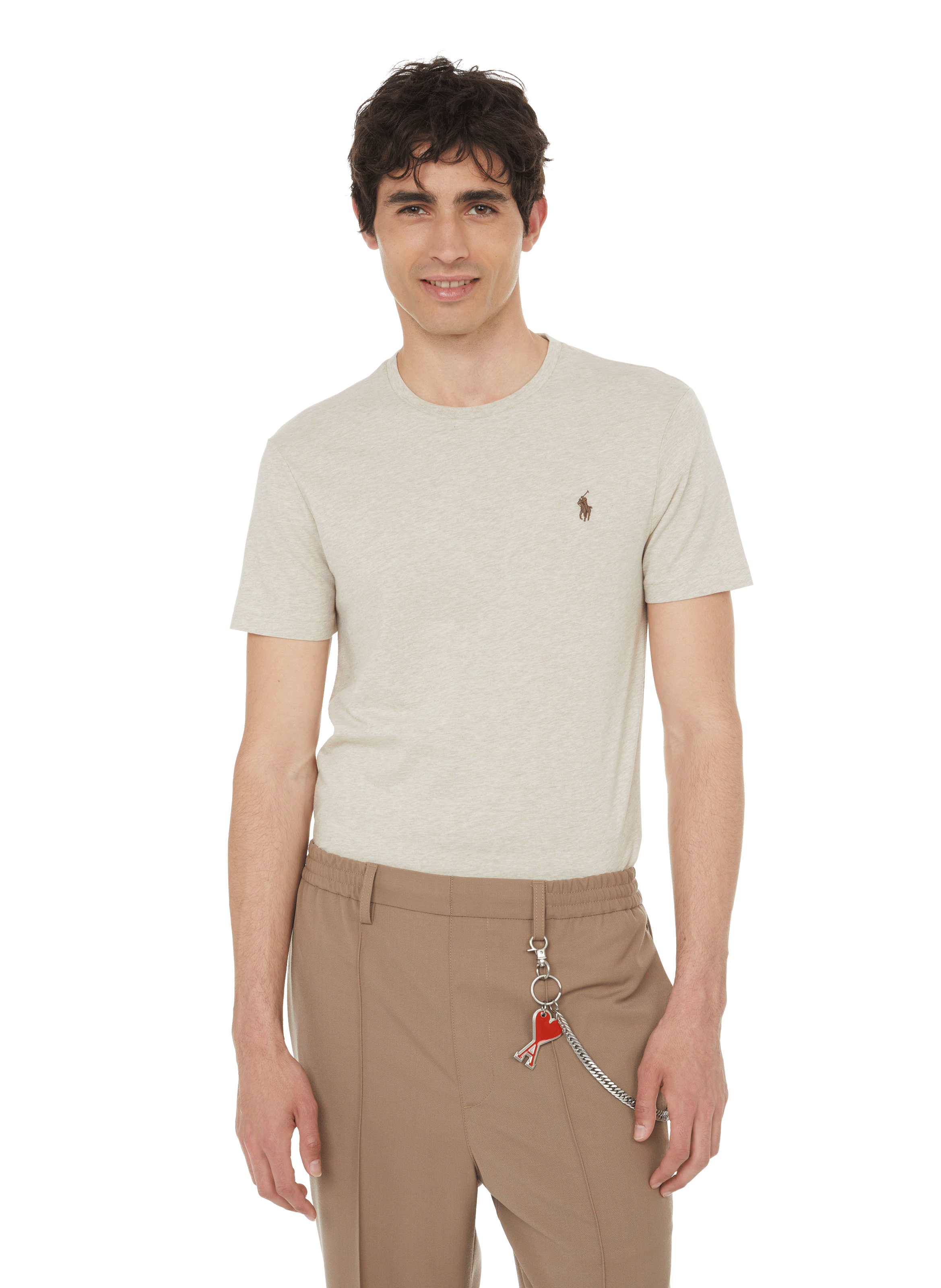 POLO RALPH LAUREN T-shirt slim en coton Gris