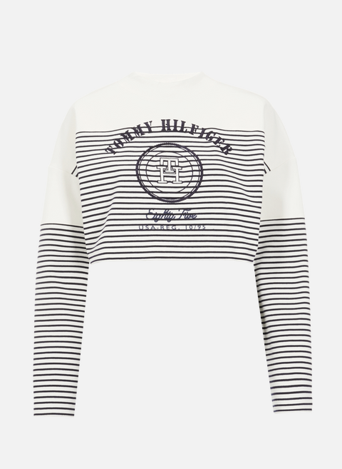 Sweatshirt rayé en coton MulticoloreTOMMY HILFIGER 