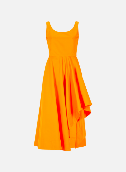 Orangefarbenes asymmetrisches KleidALEXANDER MCQUEEN 