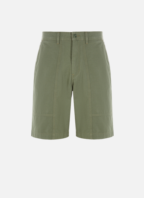 Plain cotton and linen shorts GreenAIGLE 
