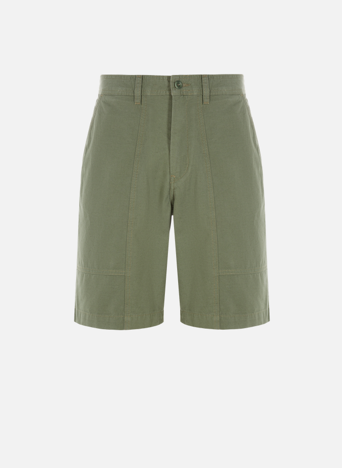 Plain cotton and linen shorts AIGLE