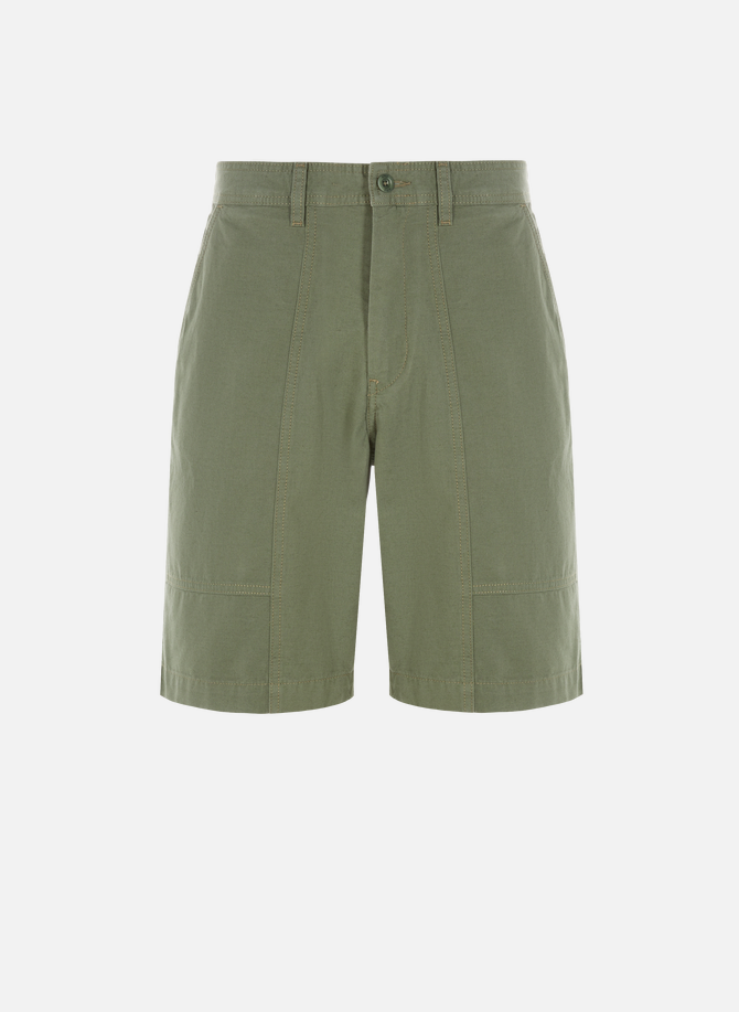 Plain cotton and linen shorts AIGLE