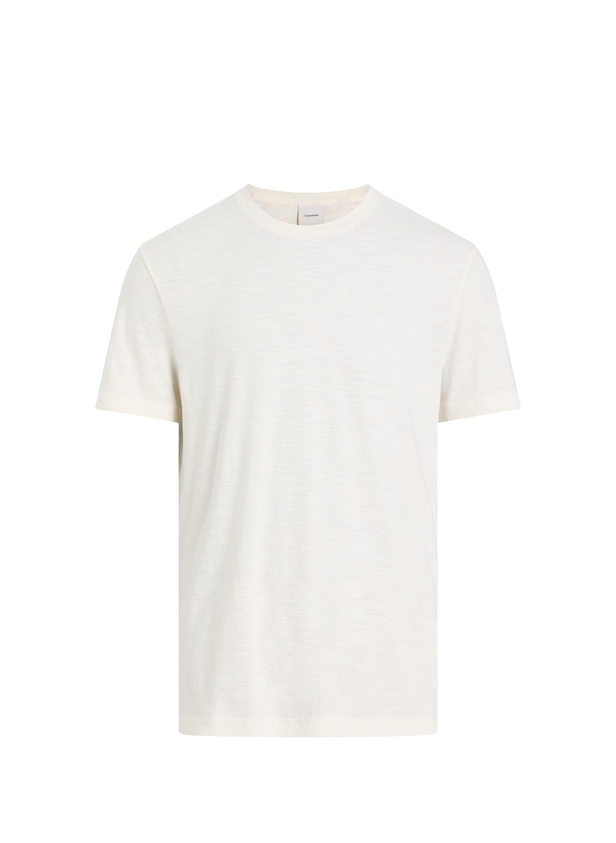 T-shirt en coton et lin CALVIN KLEIN Beige