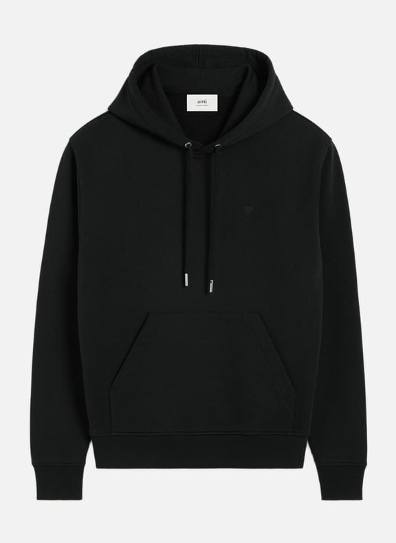 Sweatshirt à capuche ami de coeur unisexe Noir by AMI PARIS AMI PARIS Sweatshirt à capuche ami de coeur unisexe Noir