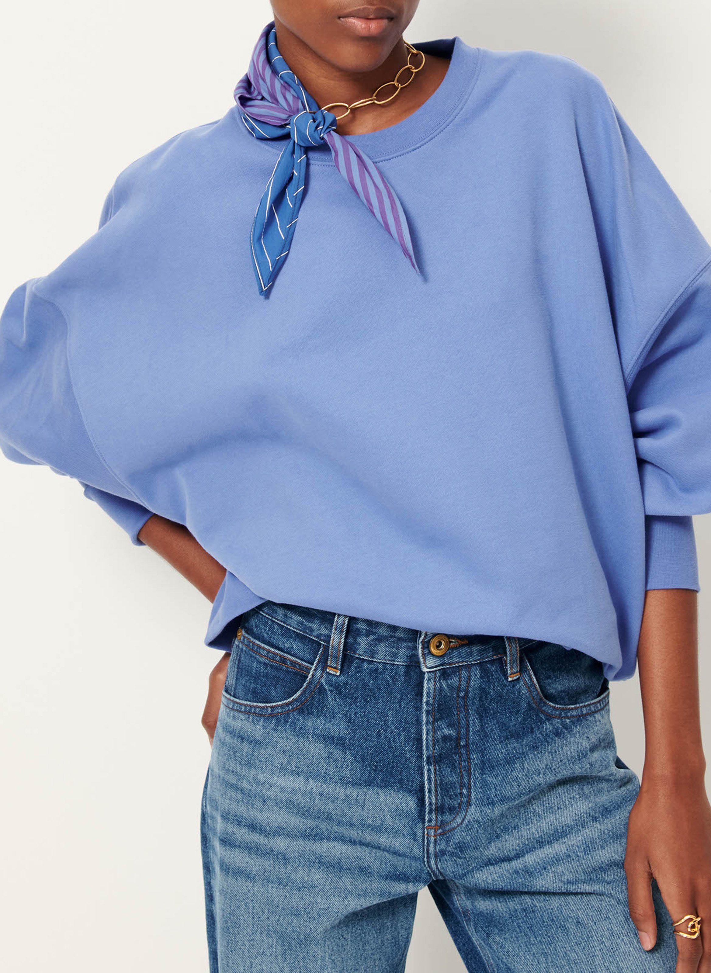 Sweat court oversize en coton isi SESSUN Bleu