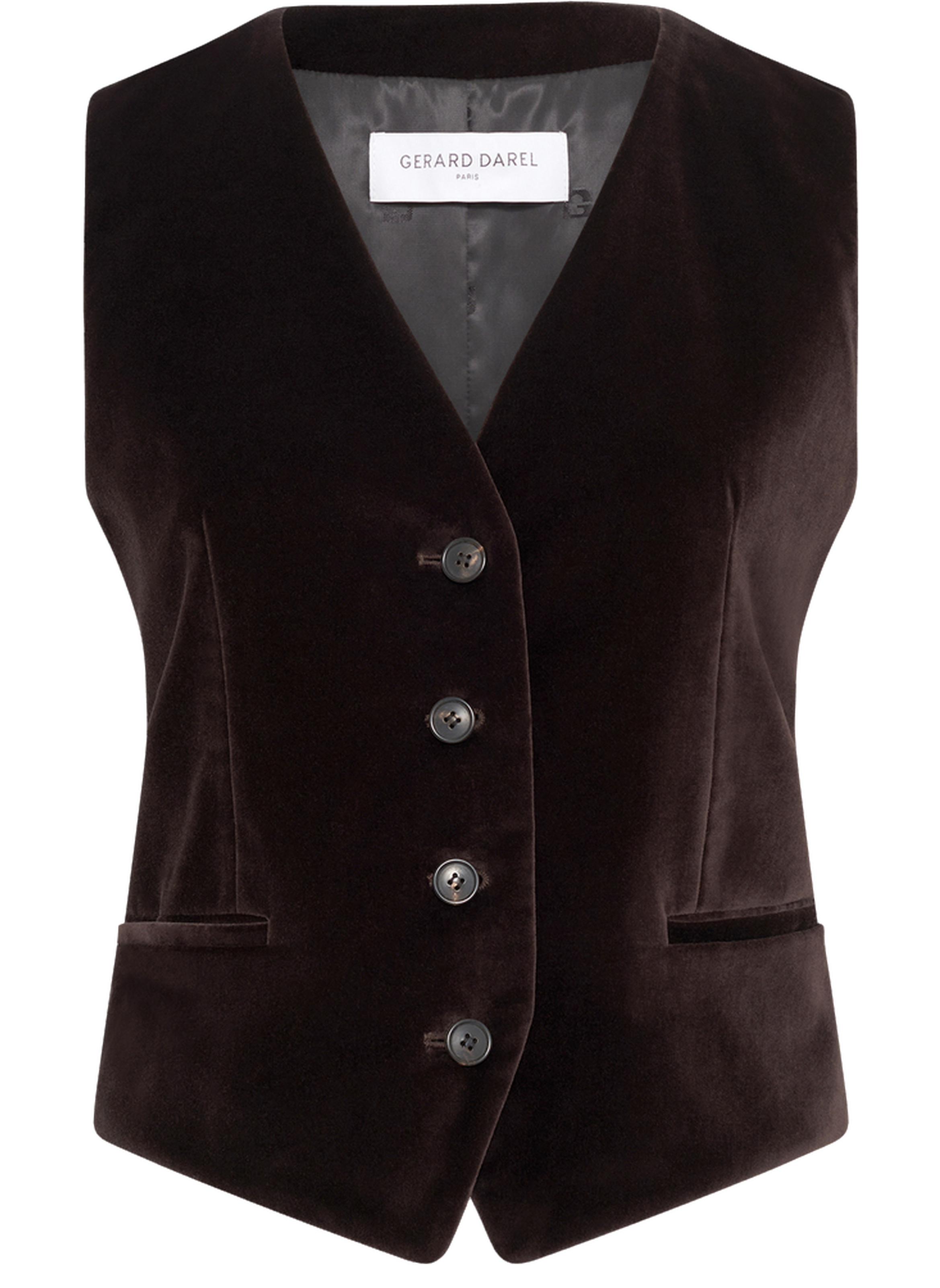 Gilet de tailleur en velours ras - nais GERARD DAREL Marron
