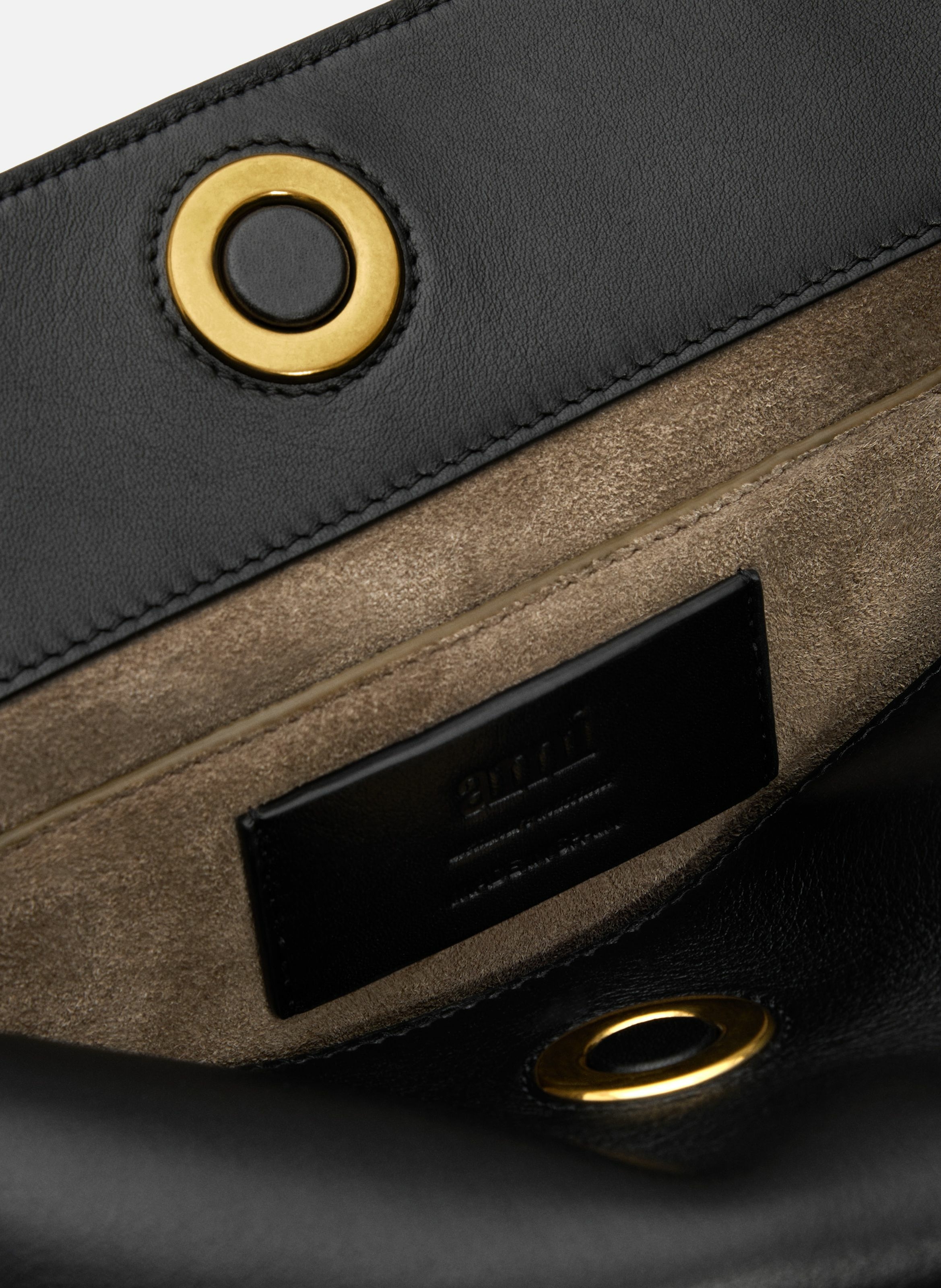 Sac carrousel unisexe en cuir de veau AMI PARIS Noir