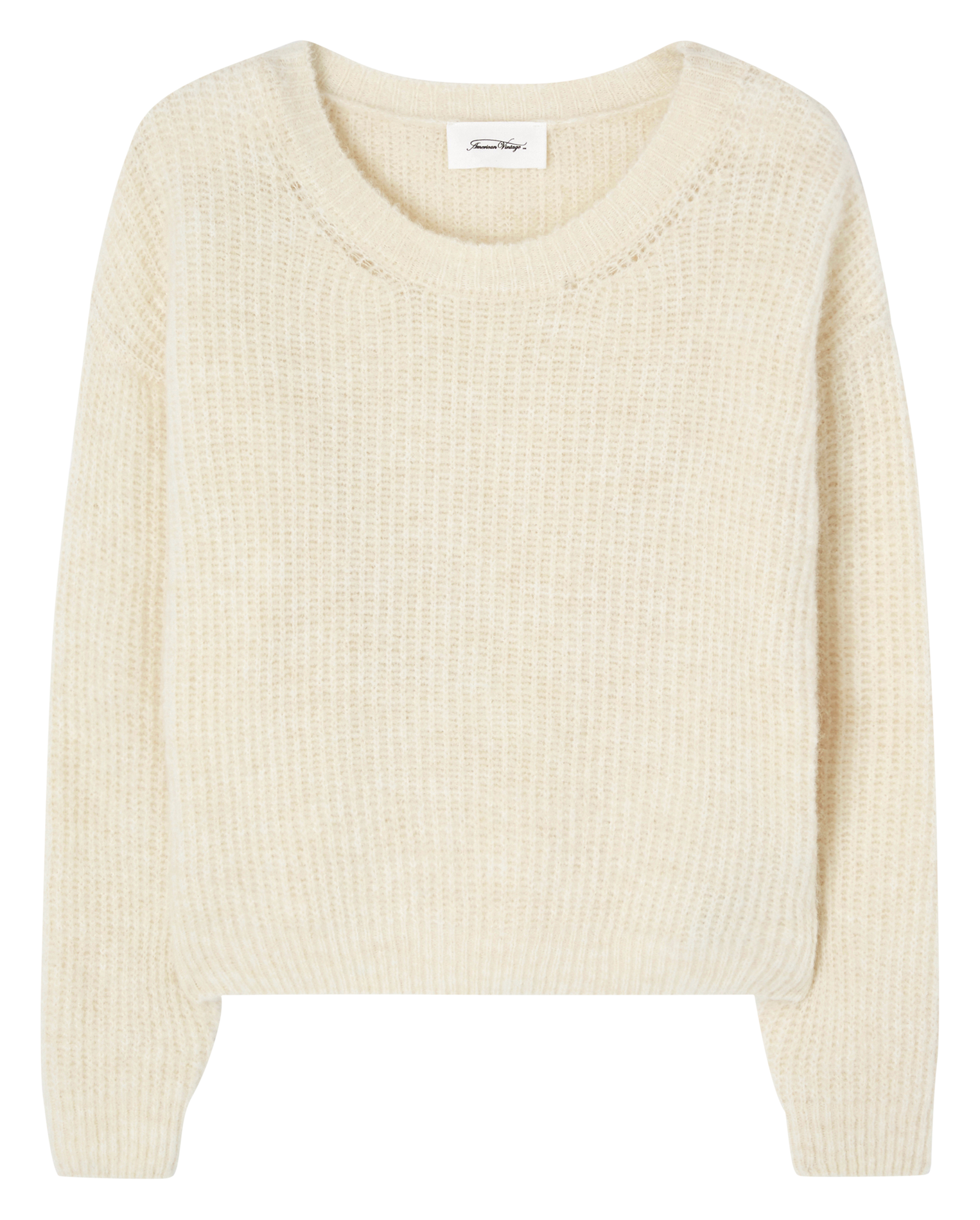 Pull droit à maille duveteuse en laine mélangée east AMERICAN VINTAGE Beige