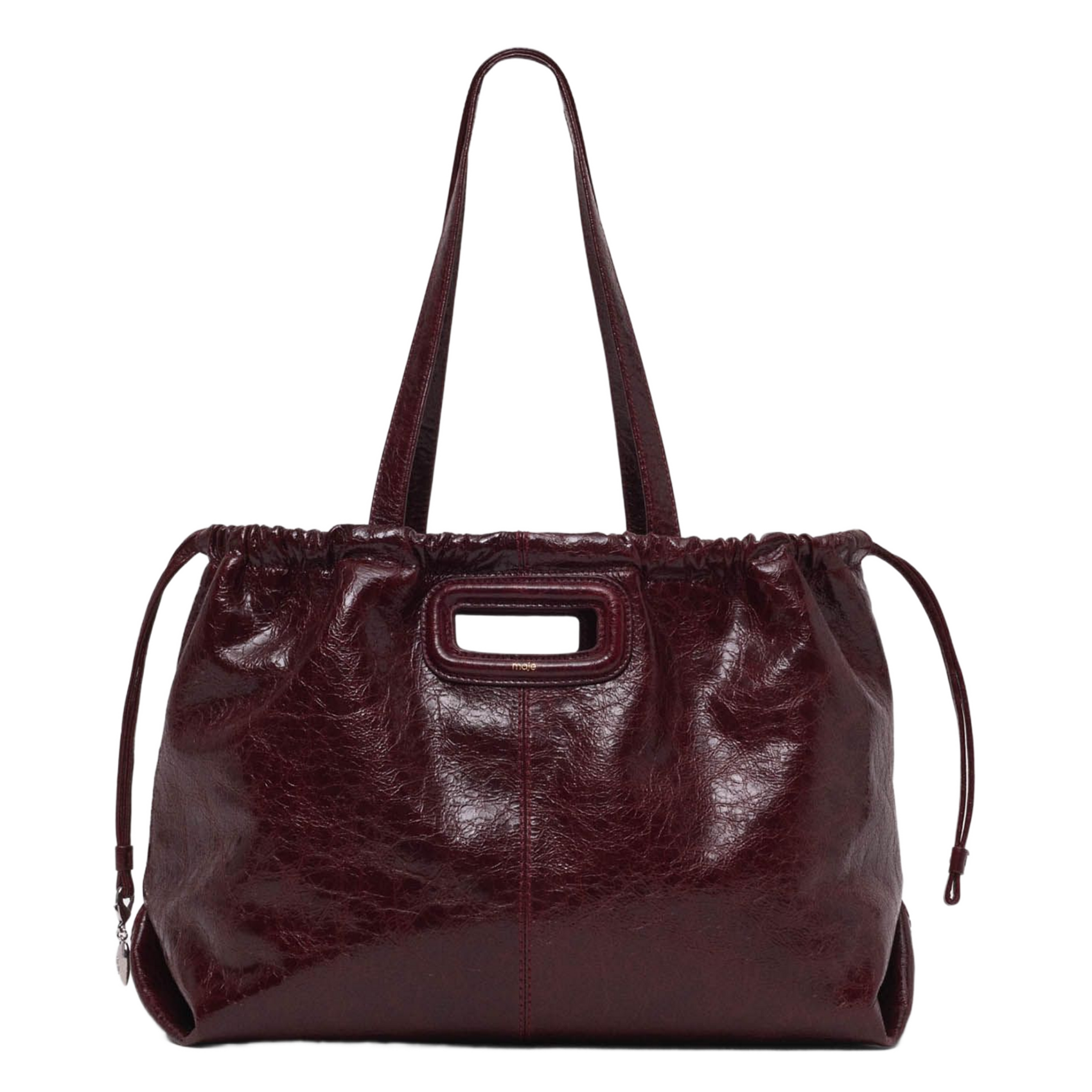 Sac porté épaule en cuir miss m cabas MAJE Rouge