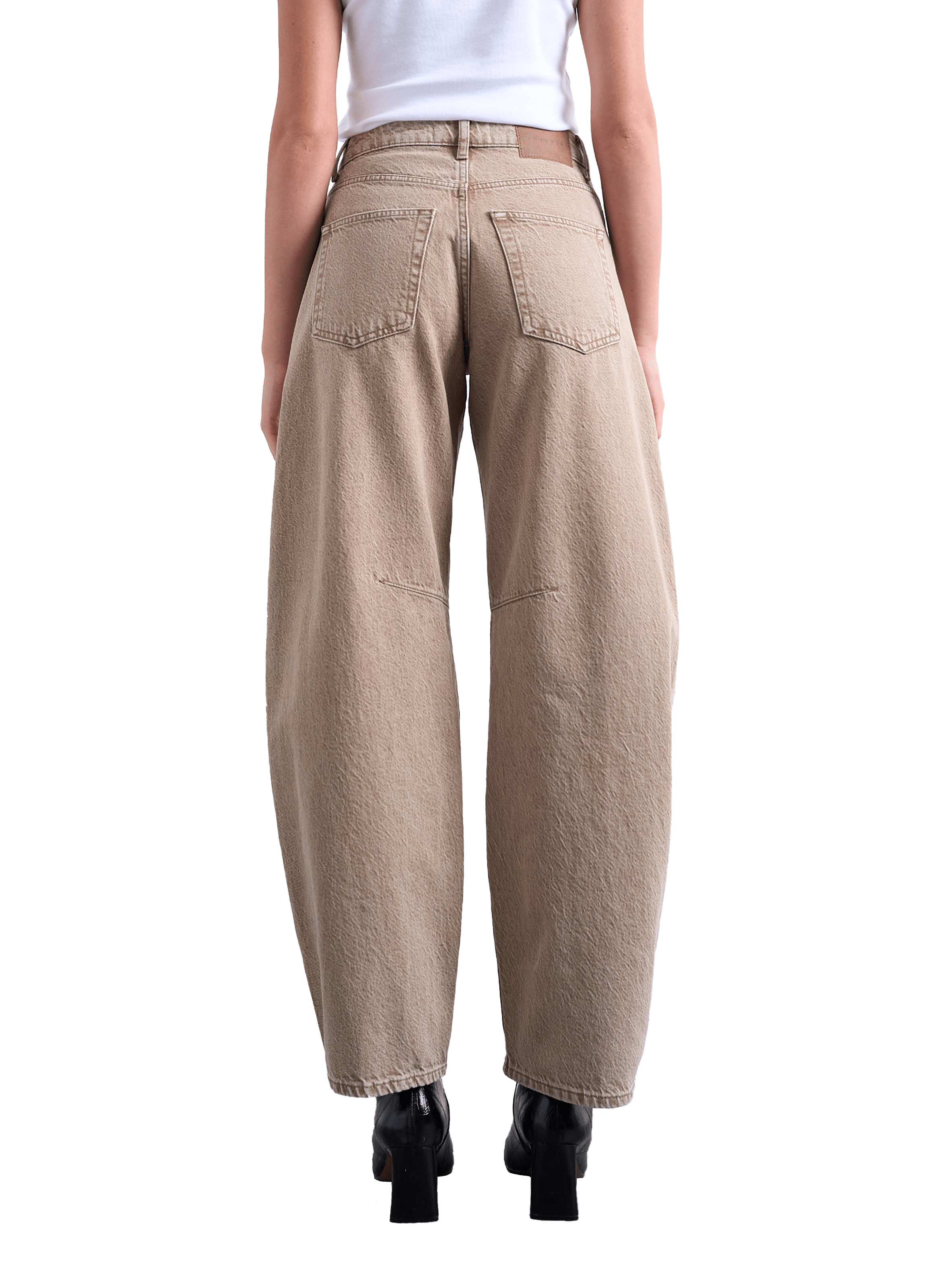 Jean large en coton TOPSHOP Beige