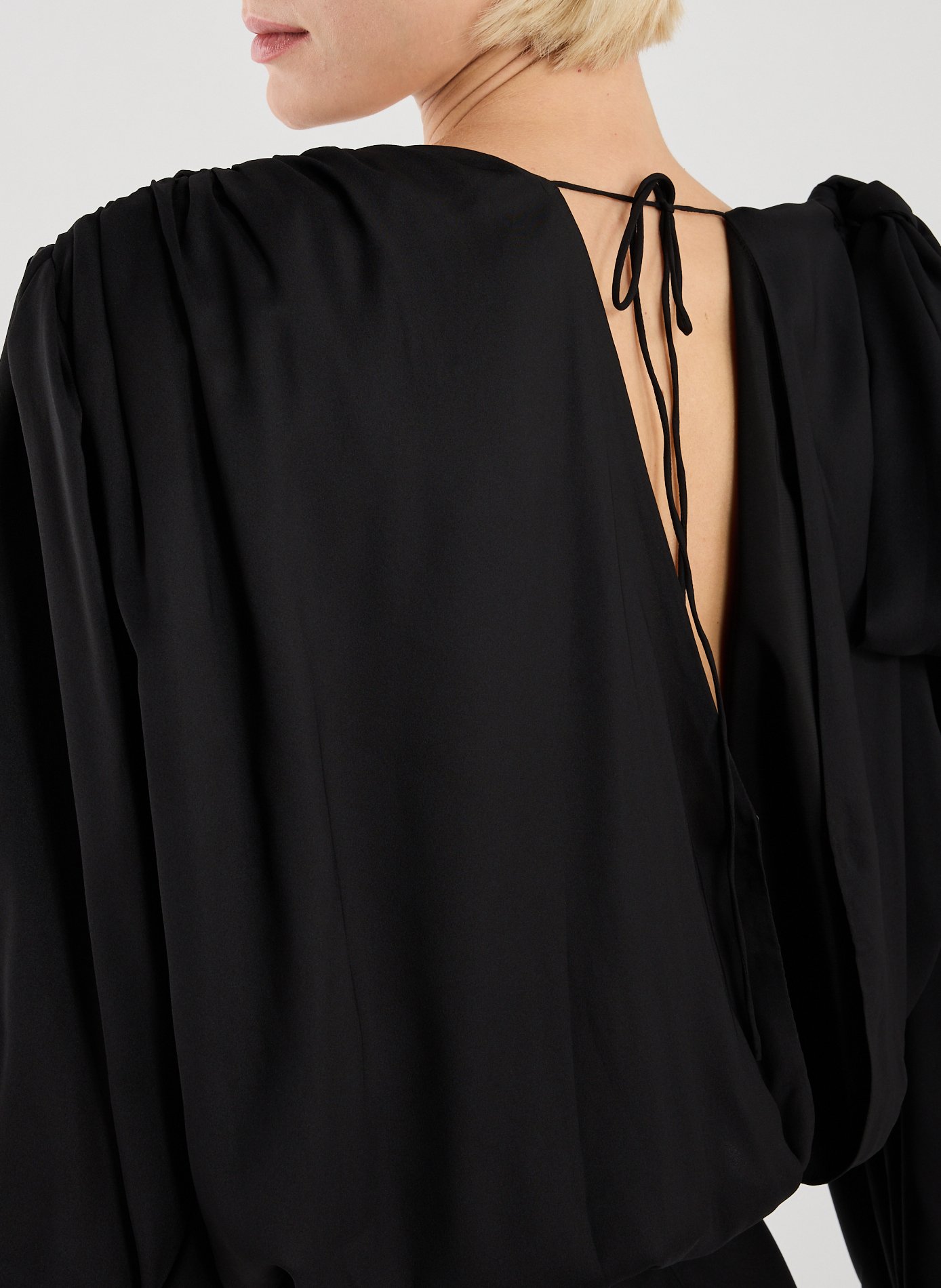 Robe longue en mousseline ROTATE Noir