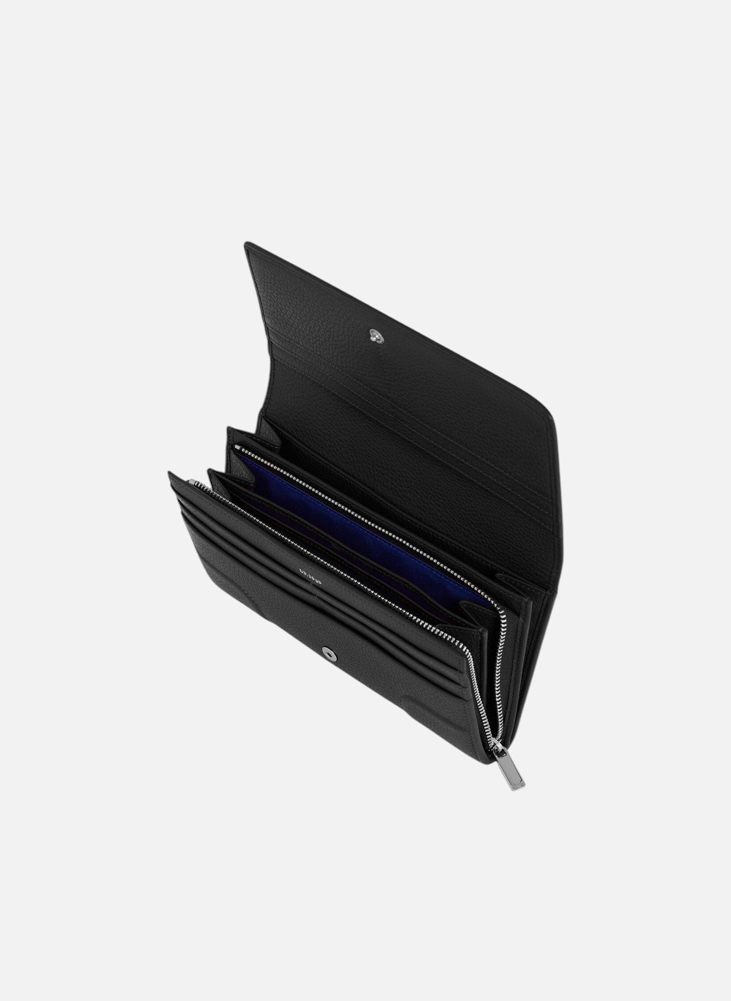 Grand portefeuille à rabat romy en cuir grainé LE TANNEUR Noir