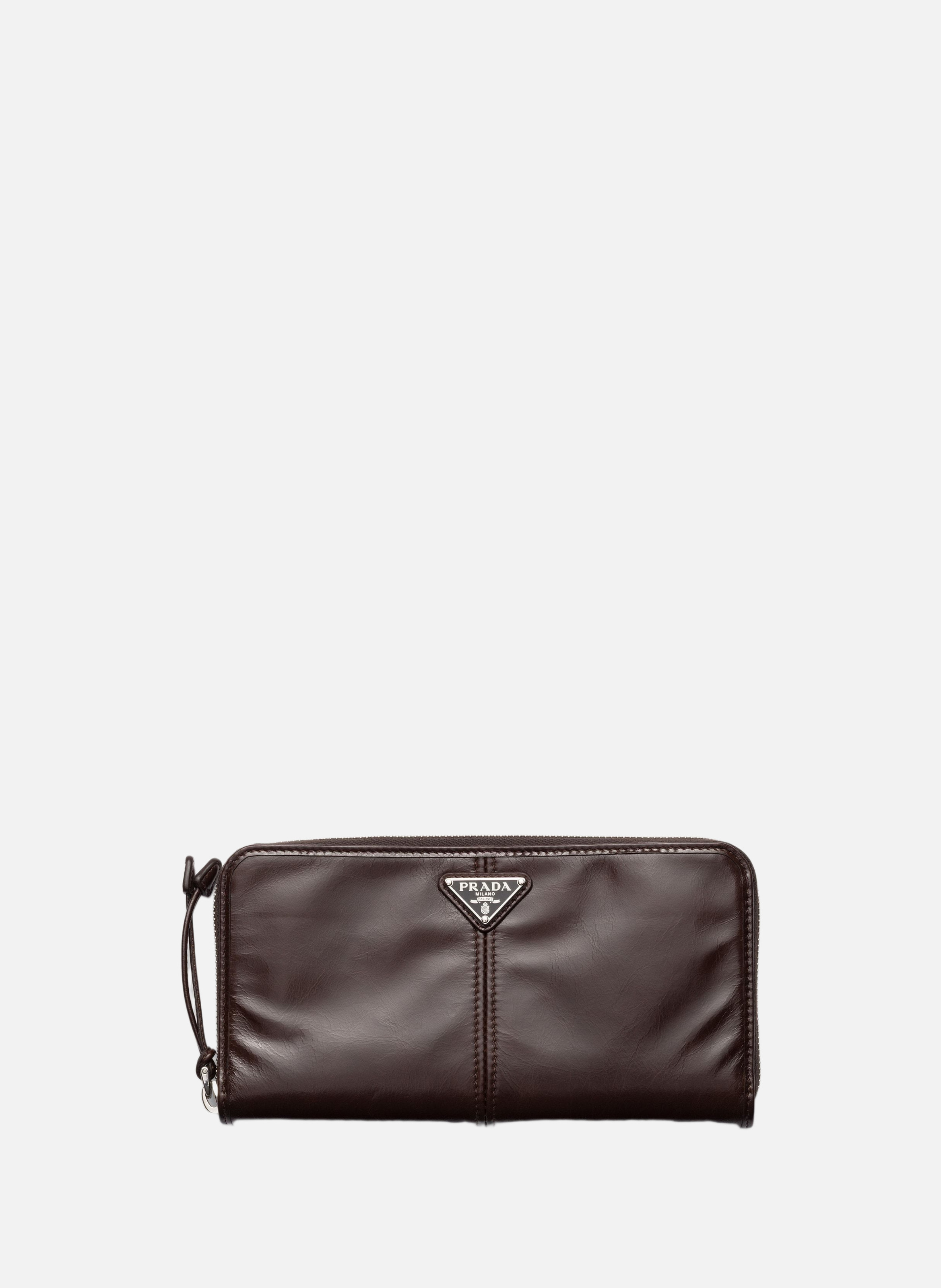 Portefeuille en cuir PRADA Marron