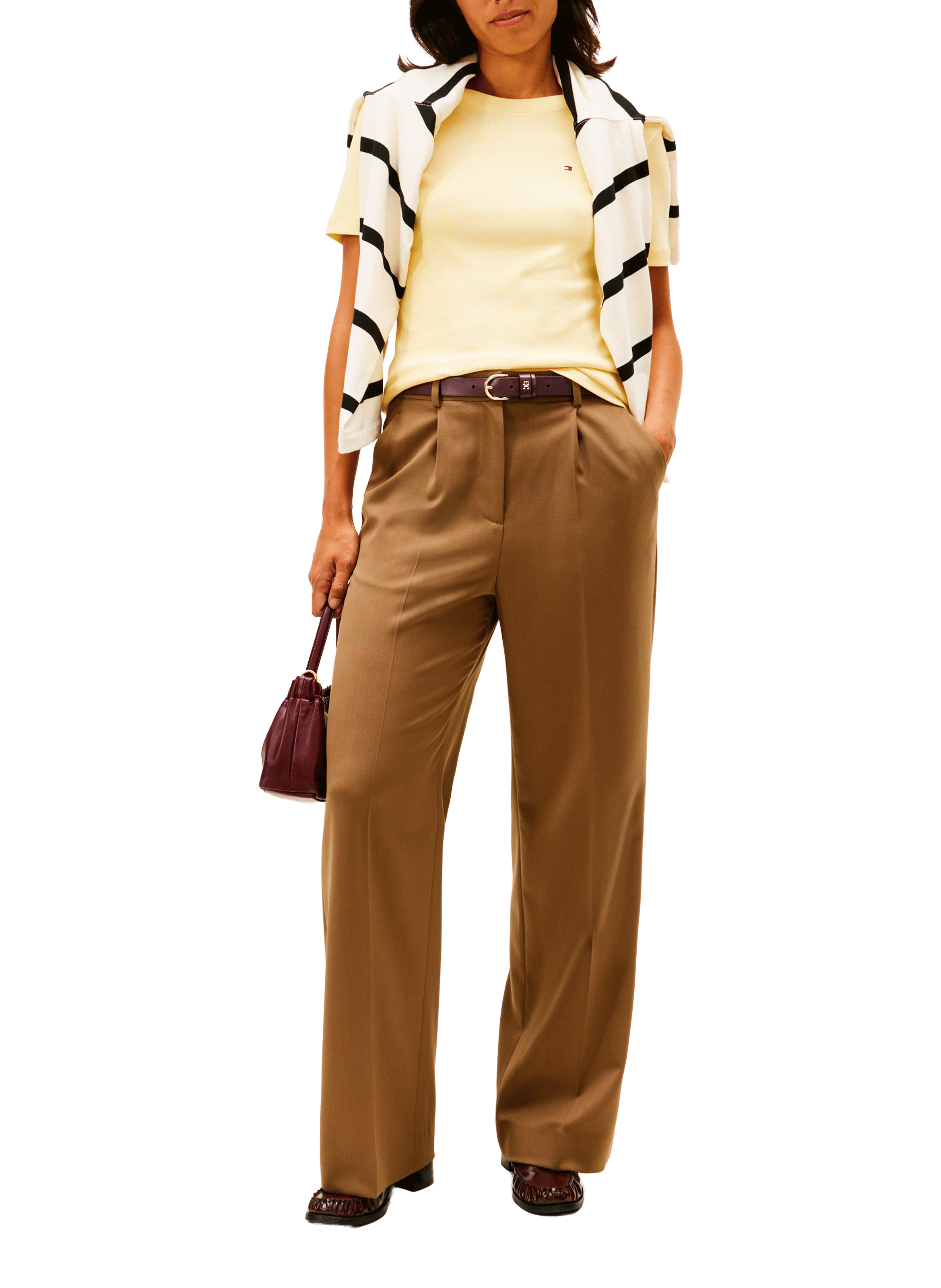 T-shirt rayé en coton  TOMMY HILFIGER Jaune